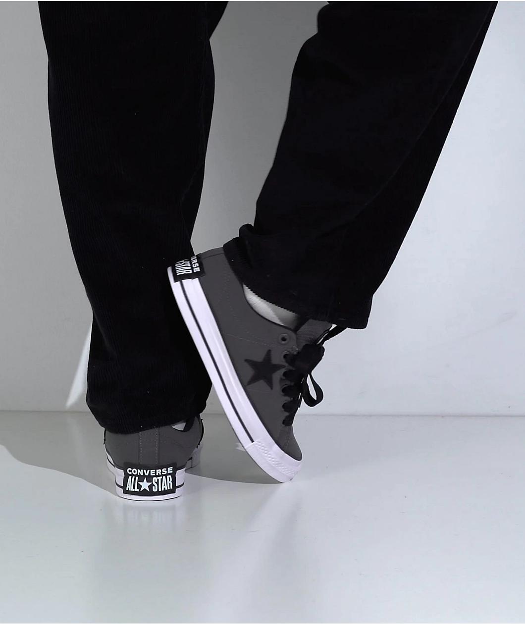 Converse One Star Puffed Dark Matter, Black, & White Skate Shoes Product Image