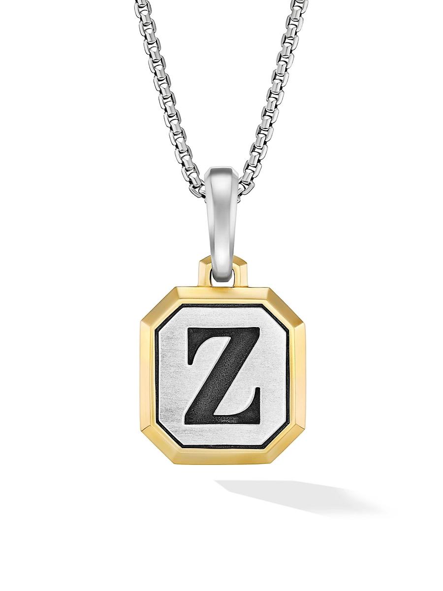 Mens Initial Amulet in Sterling Silver Product Image