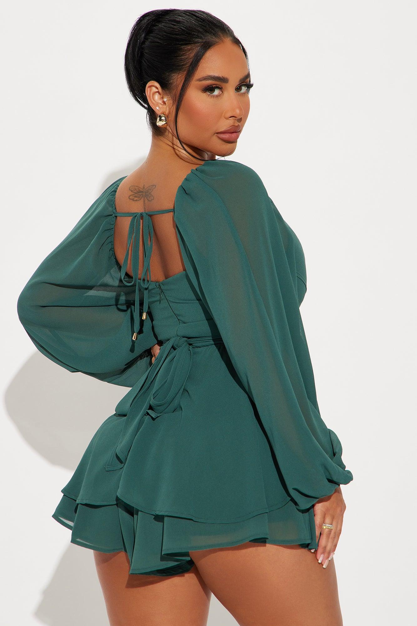 Let's Stay Together Romper - Hunter Product Image