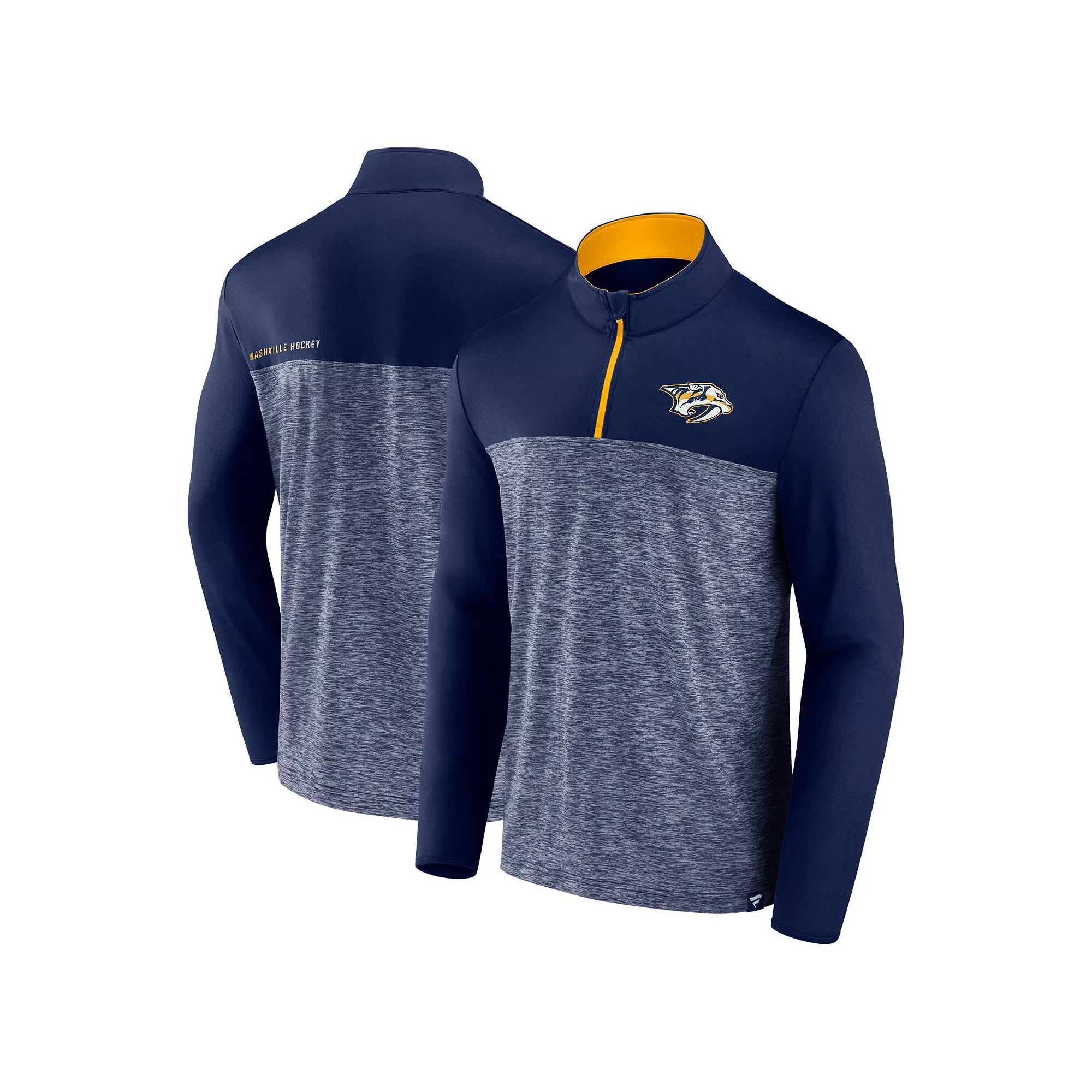 Men's Fanatics Navy Nashville Predators Iconic Defender Quarter-Zip Jacket, Size: 2XL, Pdt Blue Product Image
