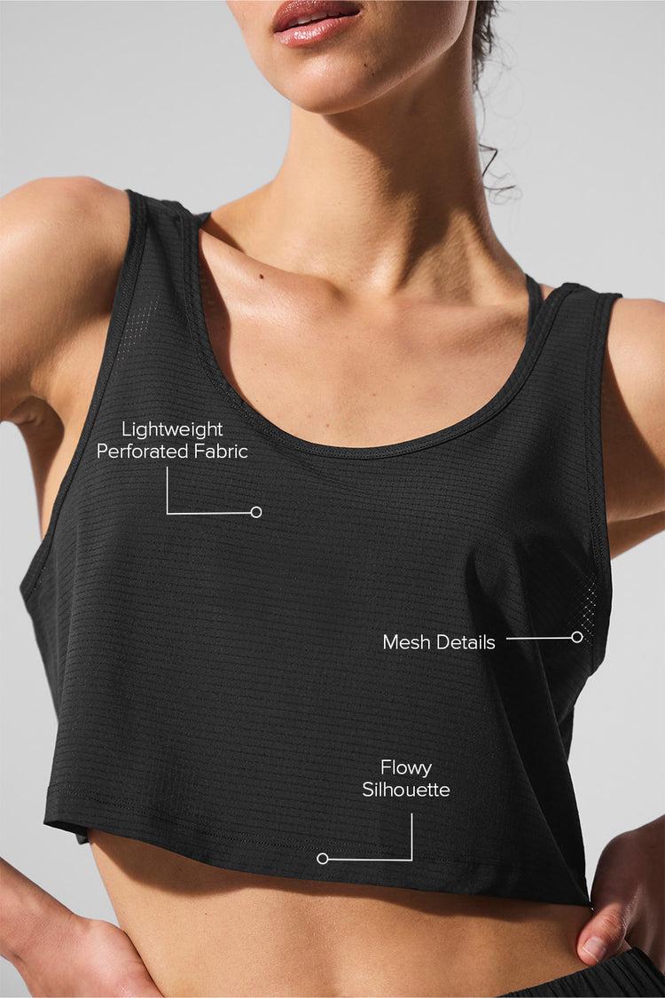 Cropped Sport Star Tank - Black Product Image