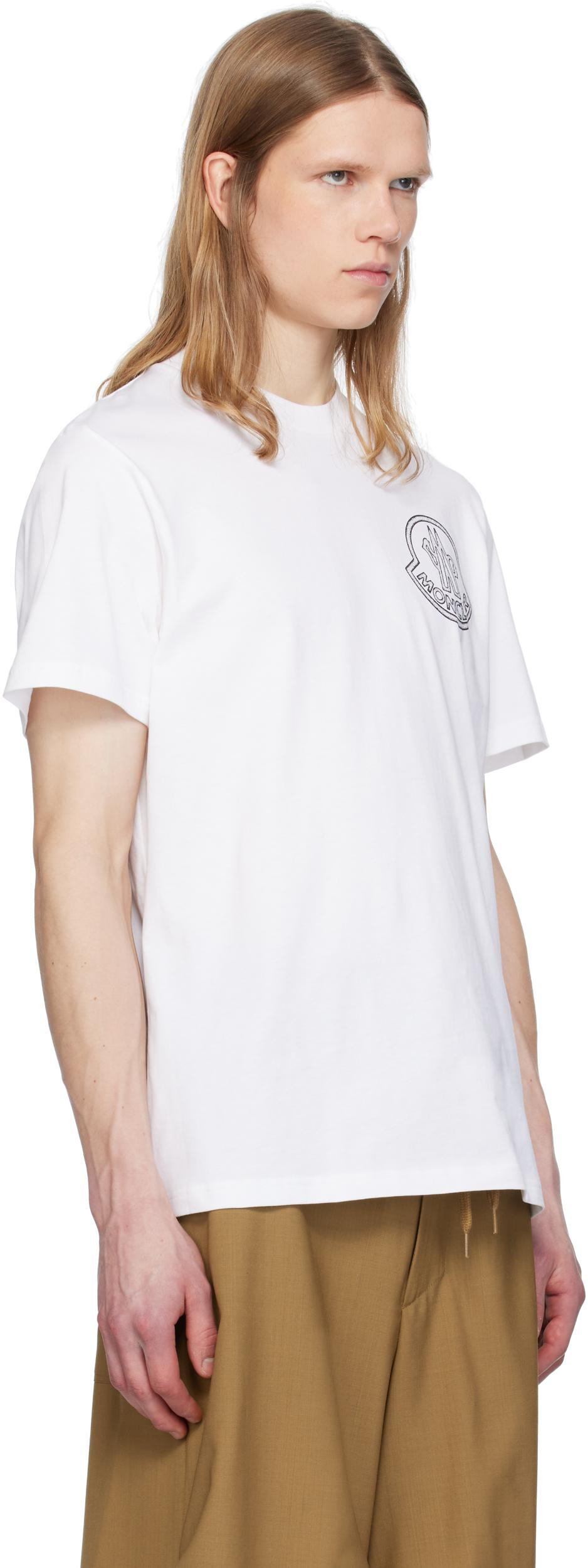 MONCLER Mens White Brand-patch Short-sleeve Pack Of Three Cotton-jersey T-shirt Product Image