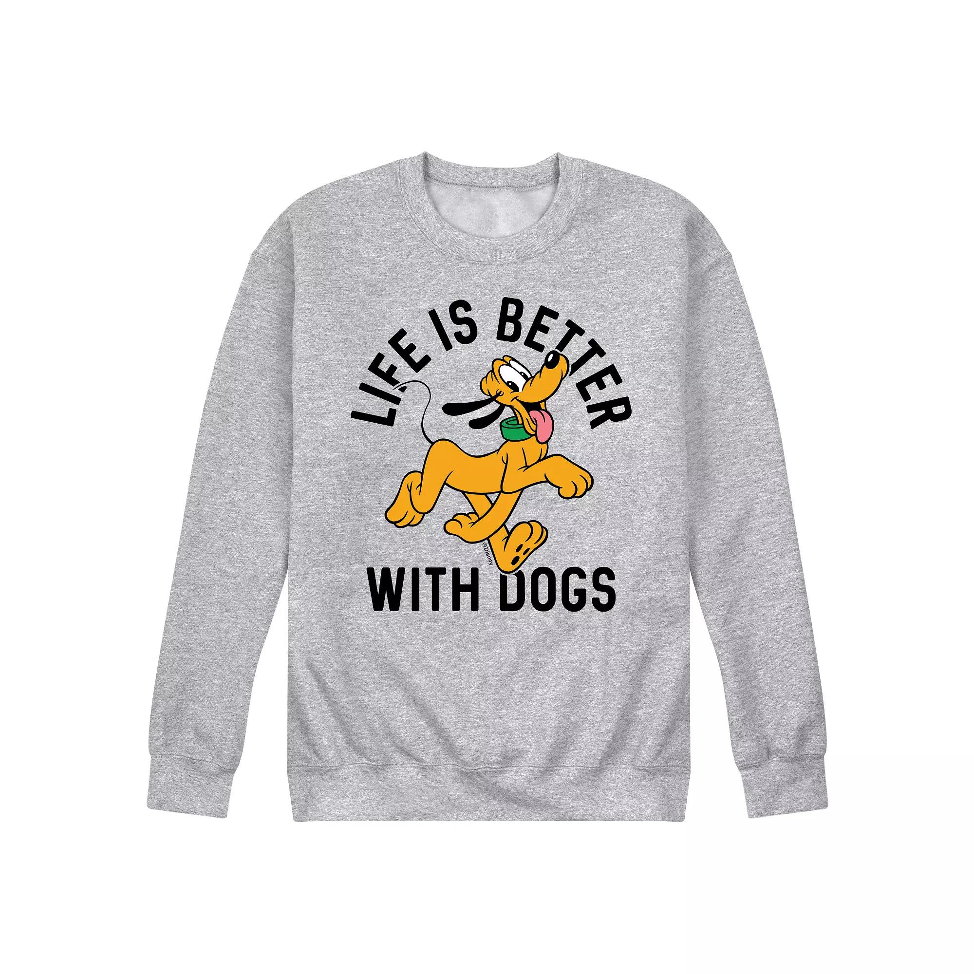 Disney's Men's Lifes Better With Dogs Fleece Sweatshirt,  Product Image