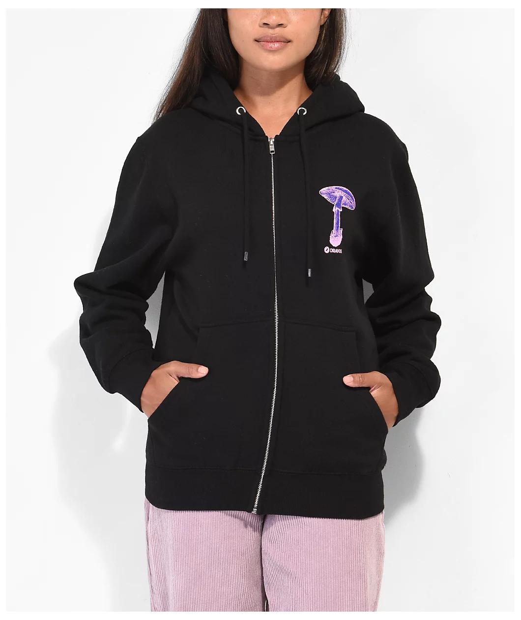 Dravus Mycology Cycle Black Zip Hoodie Product Image