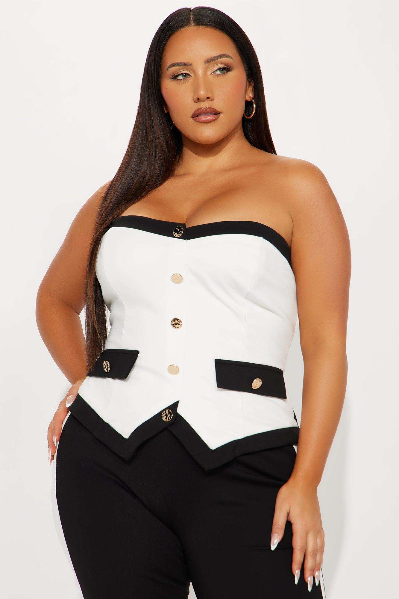 Debbie Office Flare Jumpsuit - Black/White Female Product Image