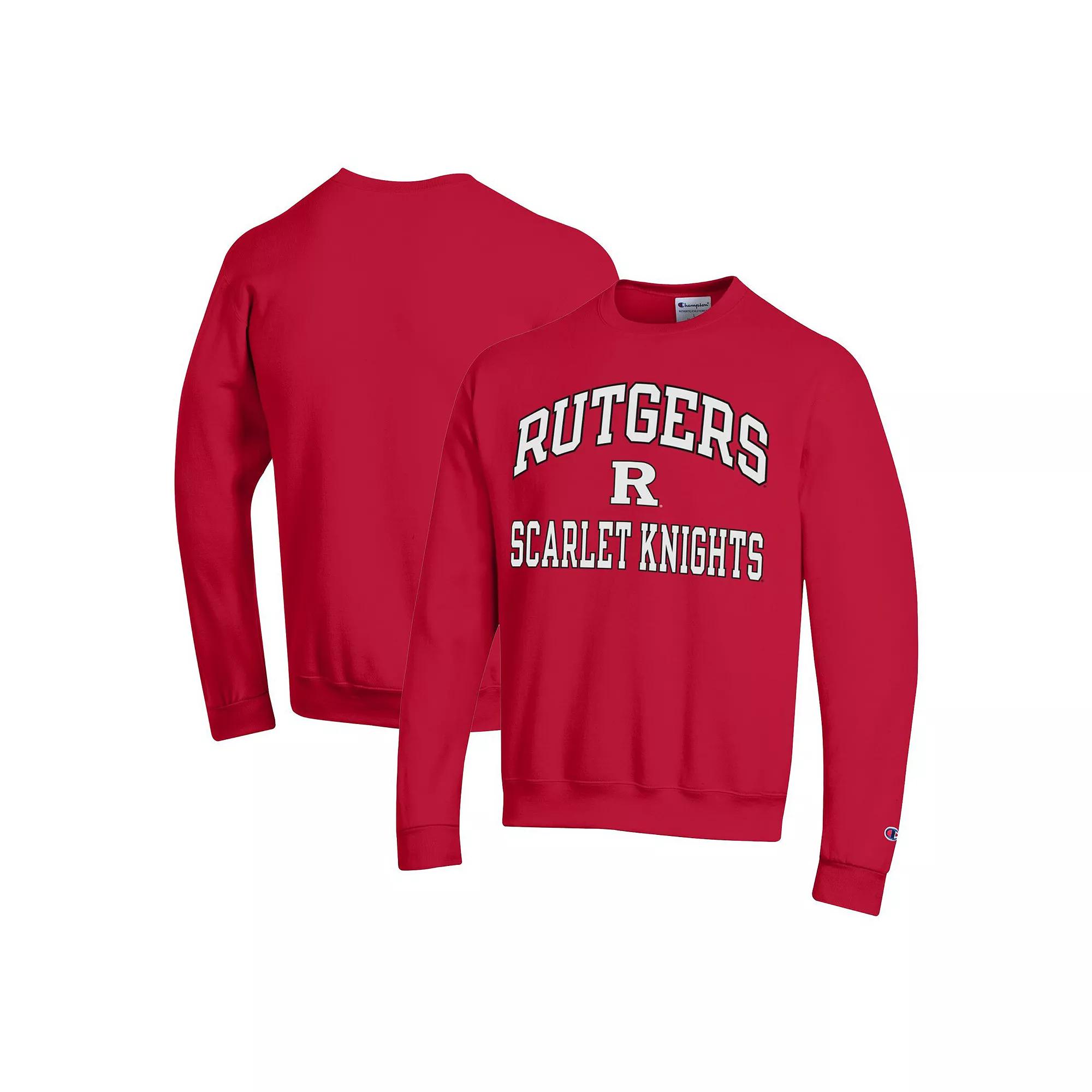 Men's Champion Scarlet Rutgers Scarlet Knights High Motor Pullover Sweatshirt,  Product Image