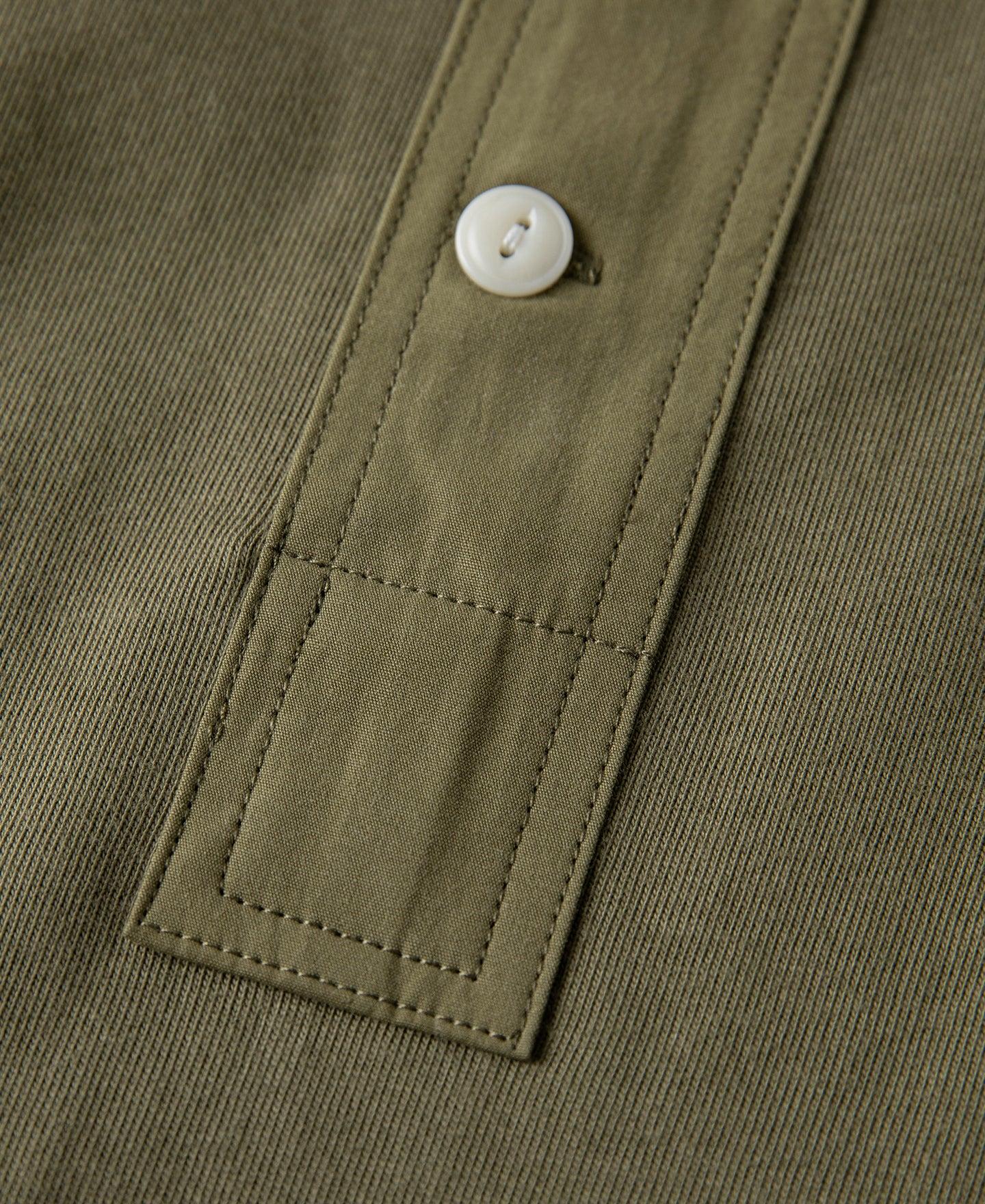 Vintage Short Sleeve Henley T-Shirt - Olive Product Image
