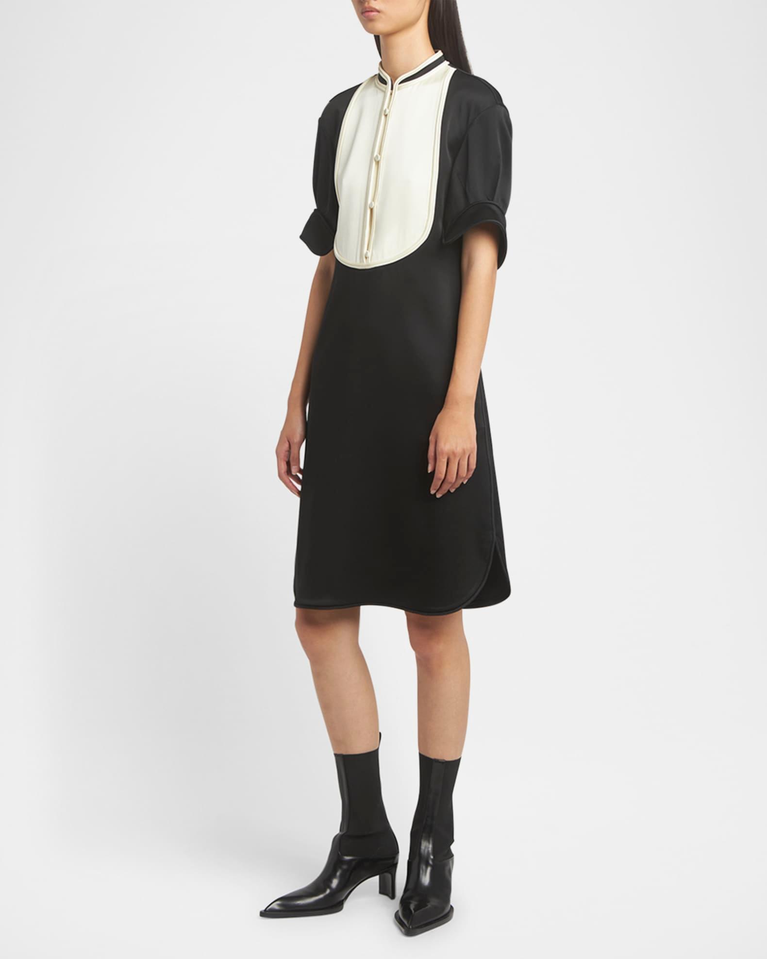 Short-Sleeve Bib Shift Dress Product Image