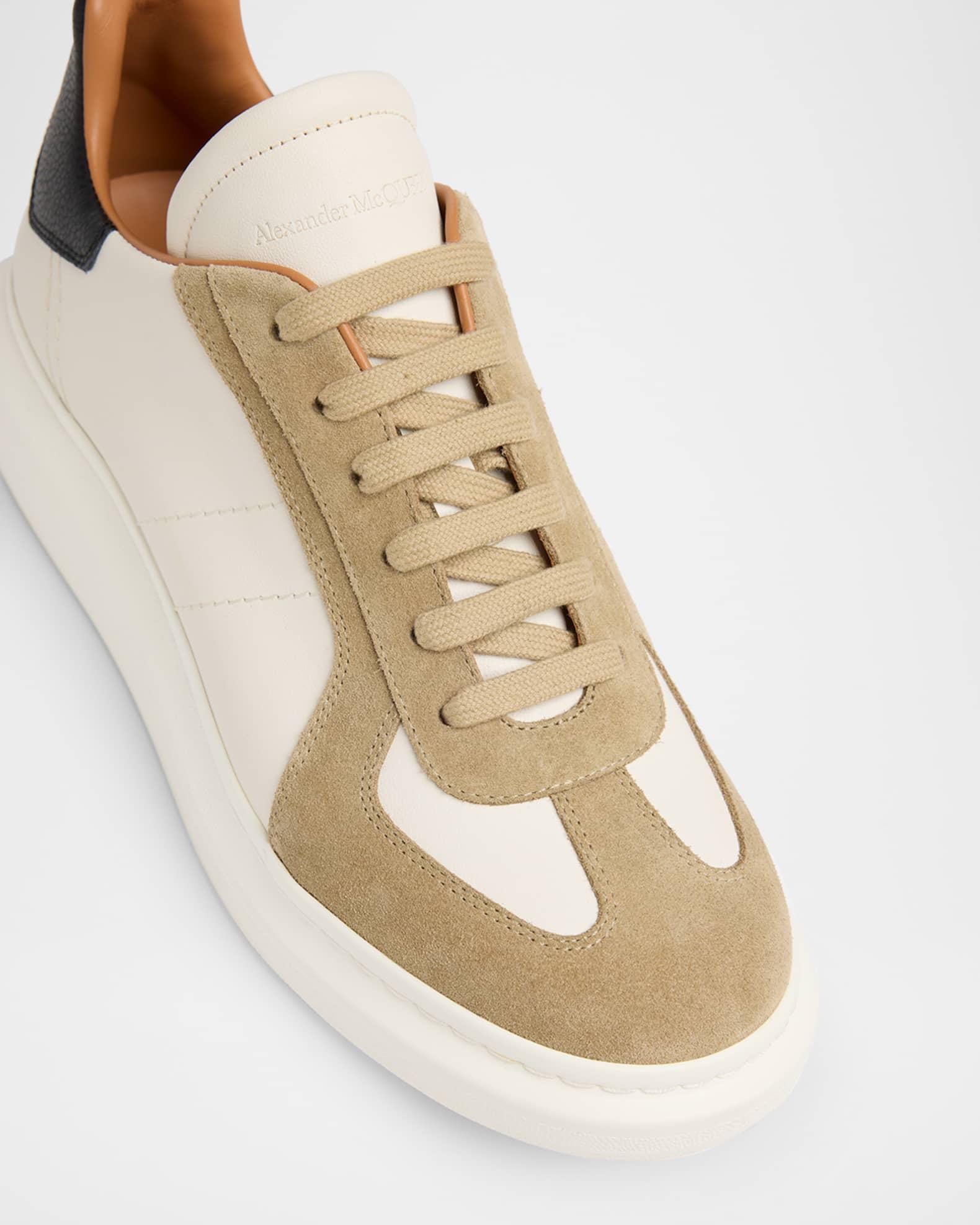 Men's Oversized Leather and Suede T-Toe Sneakers Product Image