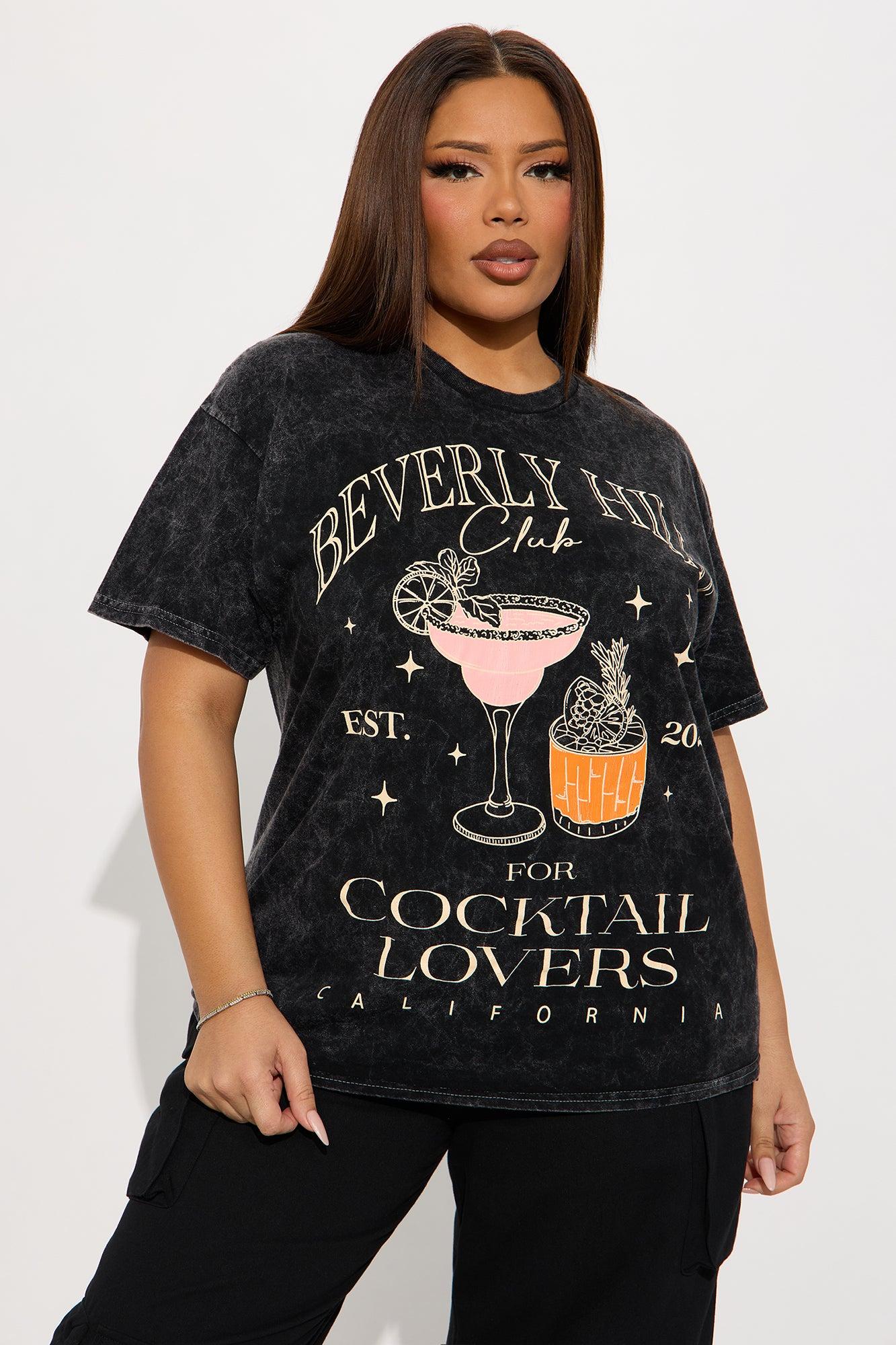 Beverly Hills Cocktail Lovers Washed Tee - Black Product Image