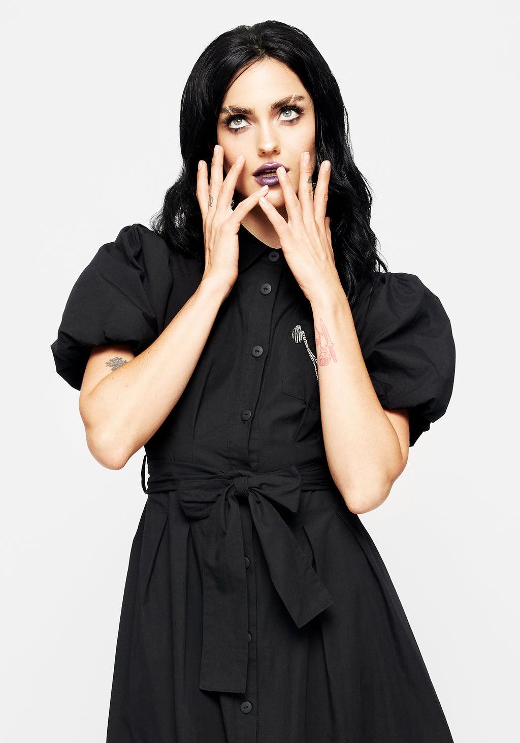 Skeleton Collar Midi Shirt Dress Product Image