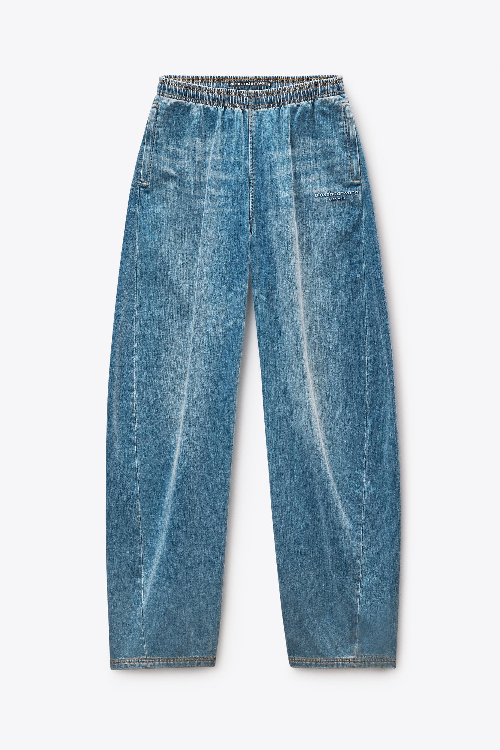 Light Blue Brushed Denim Sweatpant Product Image