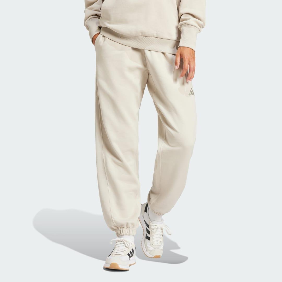 adidas ALL SZN Fleece Loose Pants Warm Sandstone XS Womens Product Image