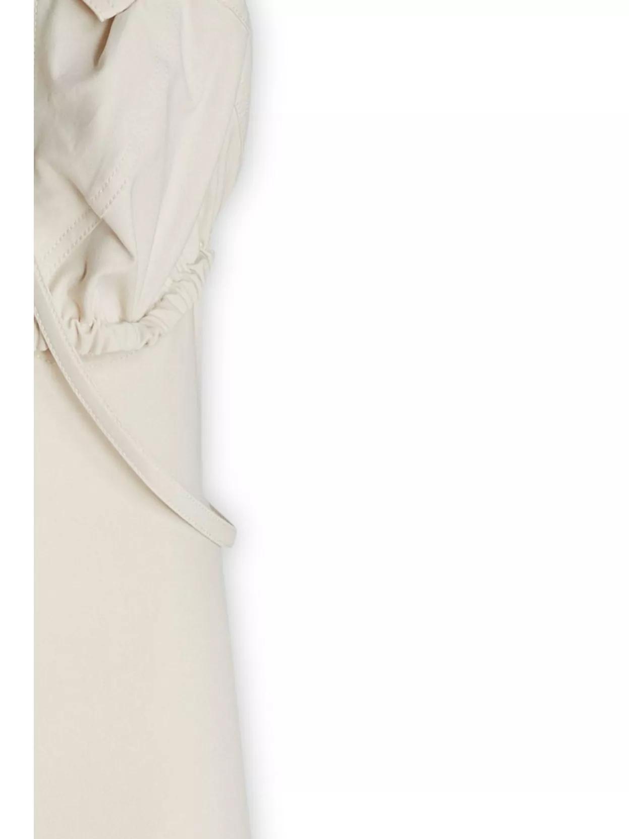 JACQUEMUS Strapless Ruffled Cutout Twill Midi Dress In White Product Image