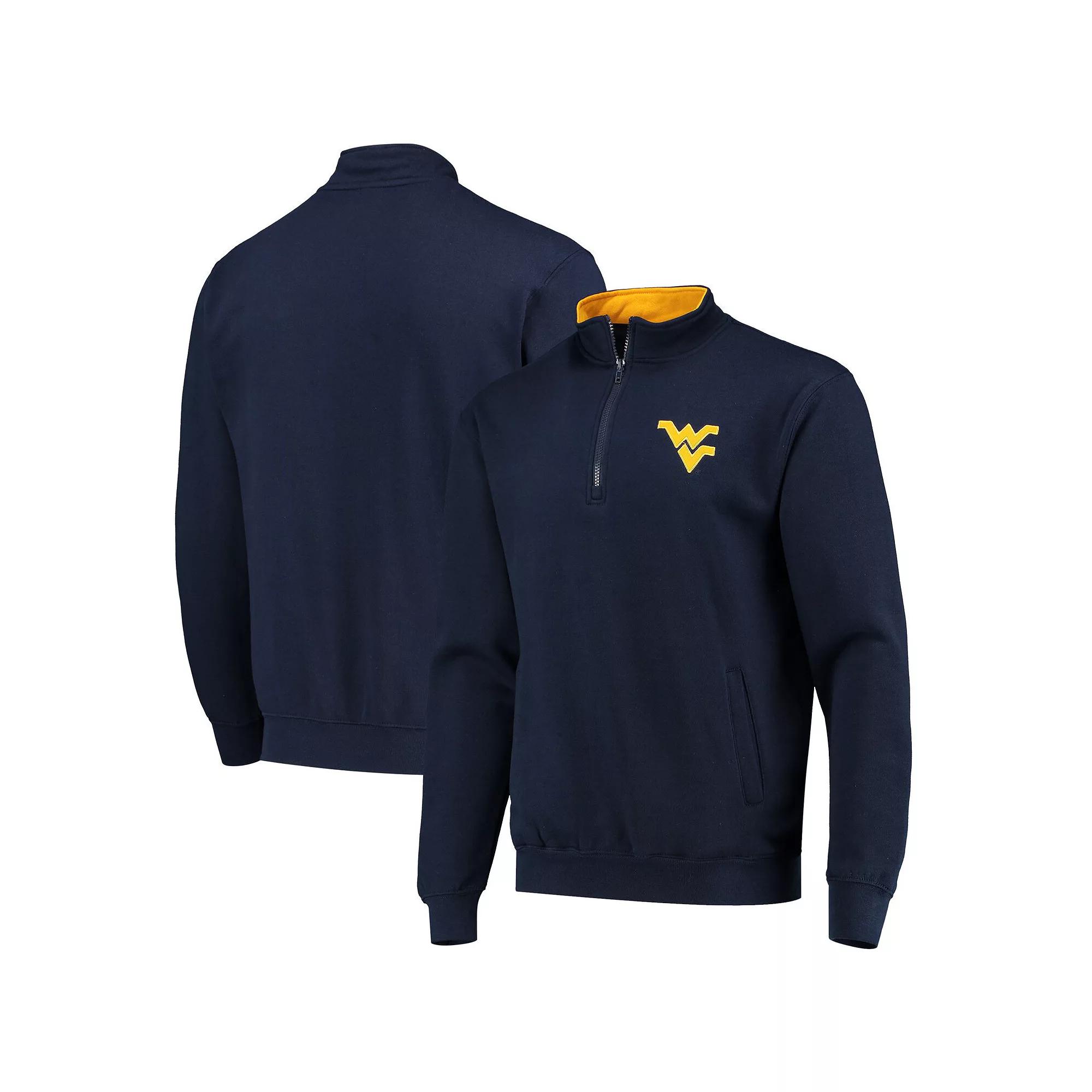 Men's Colosseum Navy West Virginia Mountaineers Tortugas Logo Quarter-Zip Jacket,  Product Image