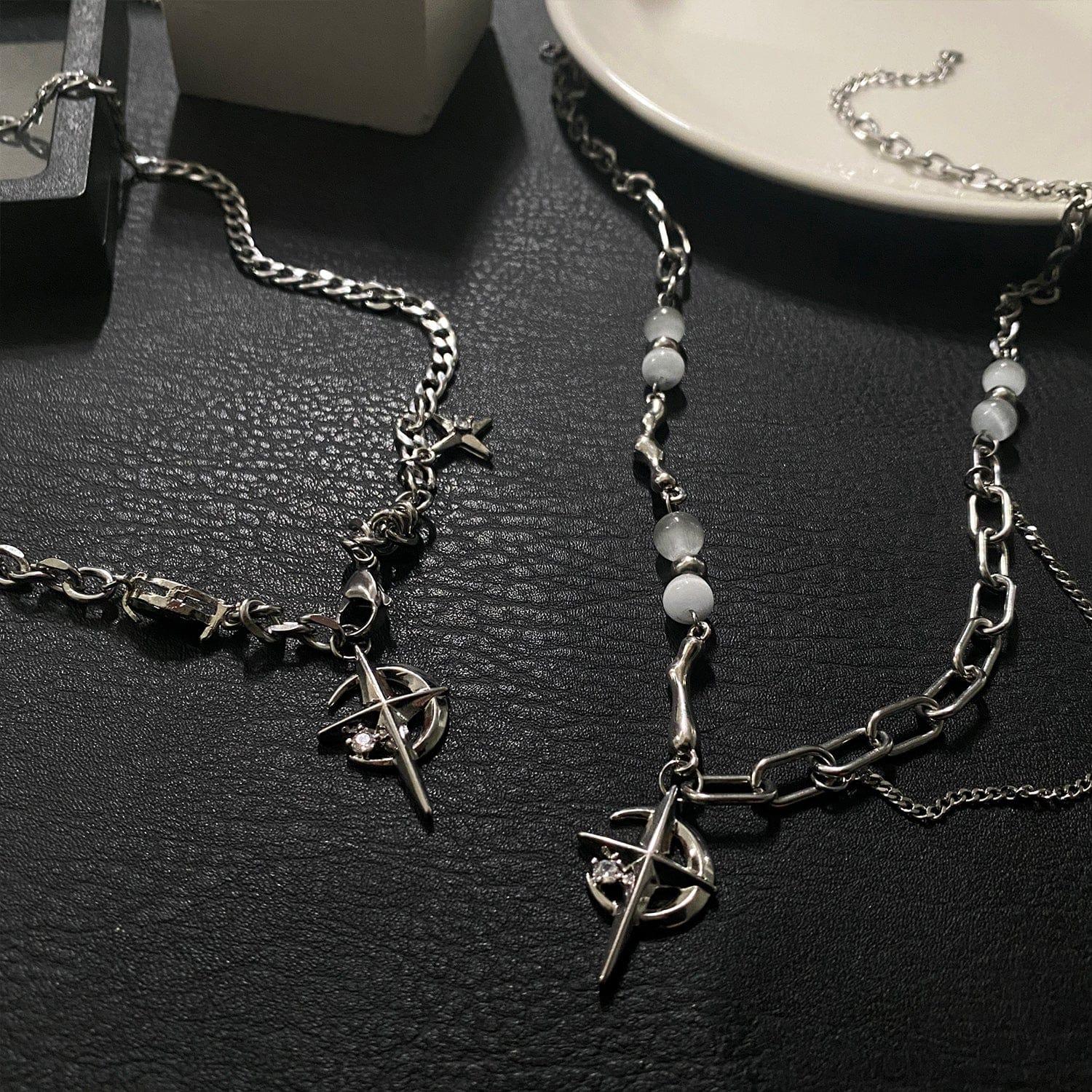 STAR CROSS PENDANT MULTI-CHAIN NECKLACE Product Image
