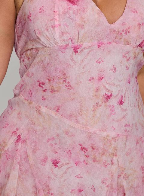 Valorie Halter Mini Dress Pink Curve Product Image
