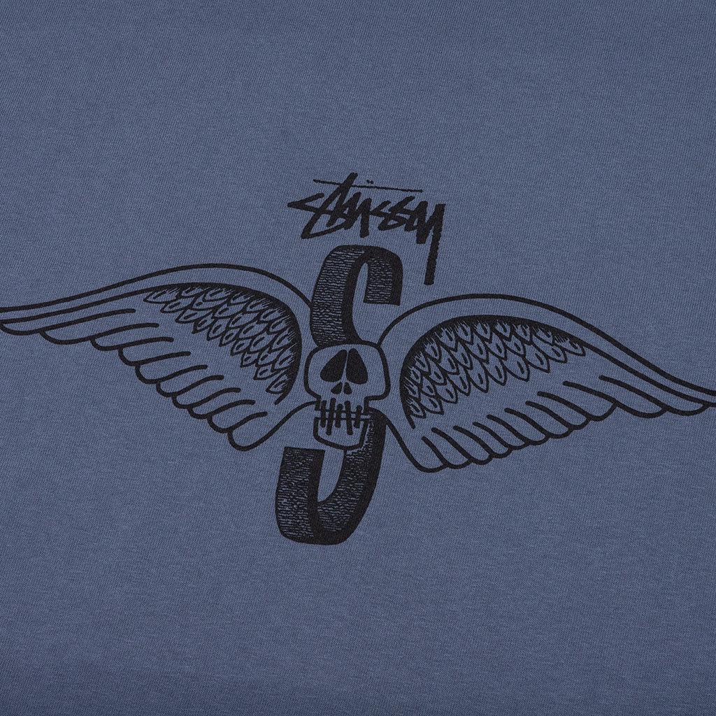 Skull Wings Pigment Dyed L/S Tee - Navy Male Product Image