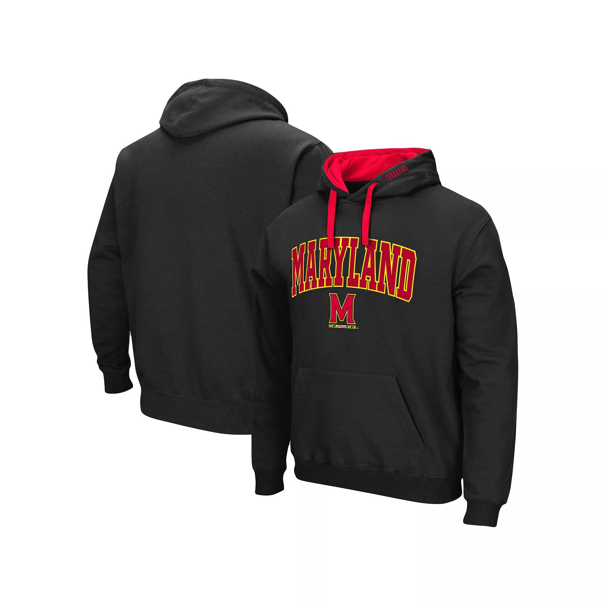 Men's Colosseum Black Maryland Terrapins Big & Tall Arch & Logo 2.0 Pullover Hoodie,  Product Image