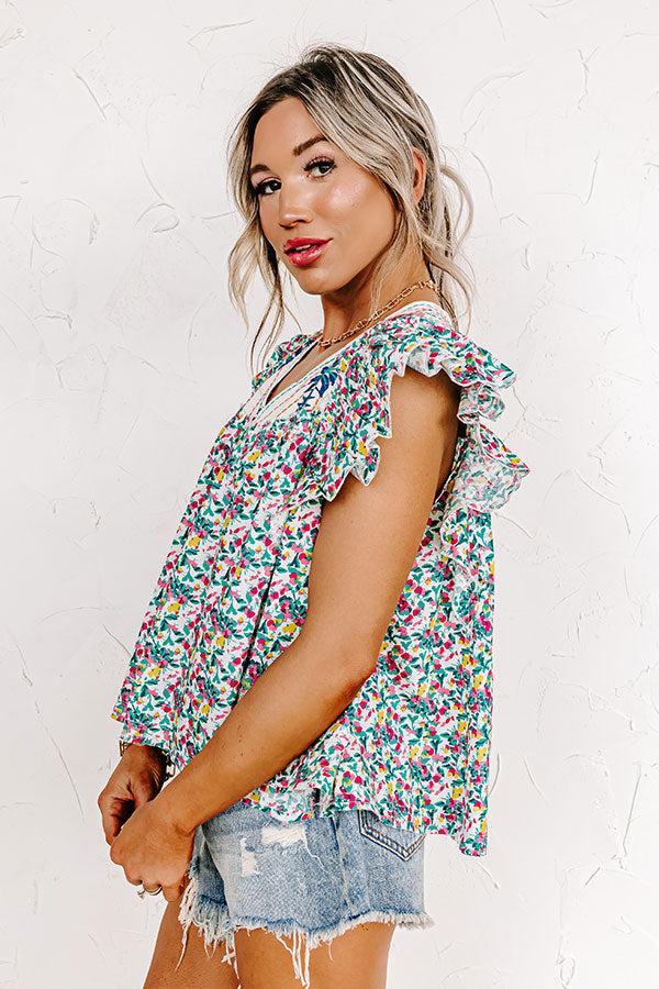 Summer In Sicily Floral Shift Top Product Image