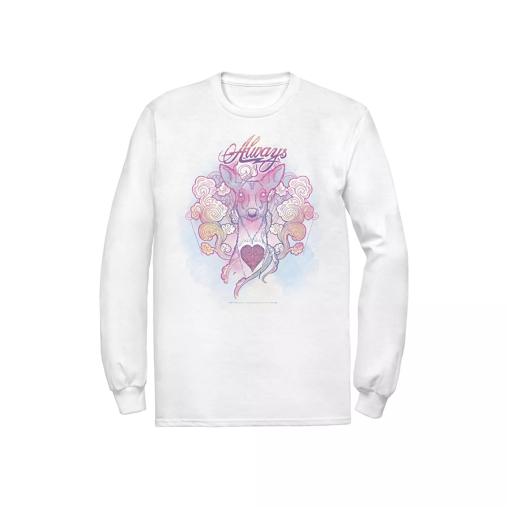 Men's Harry Potter Deathly Hallows 2 'Always' Long Sleeve Tee, Size: Large, White Product Image