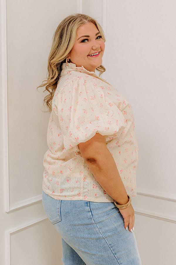 Honeysuckle Fields Floral Eyelet Top Curves Product Image