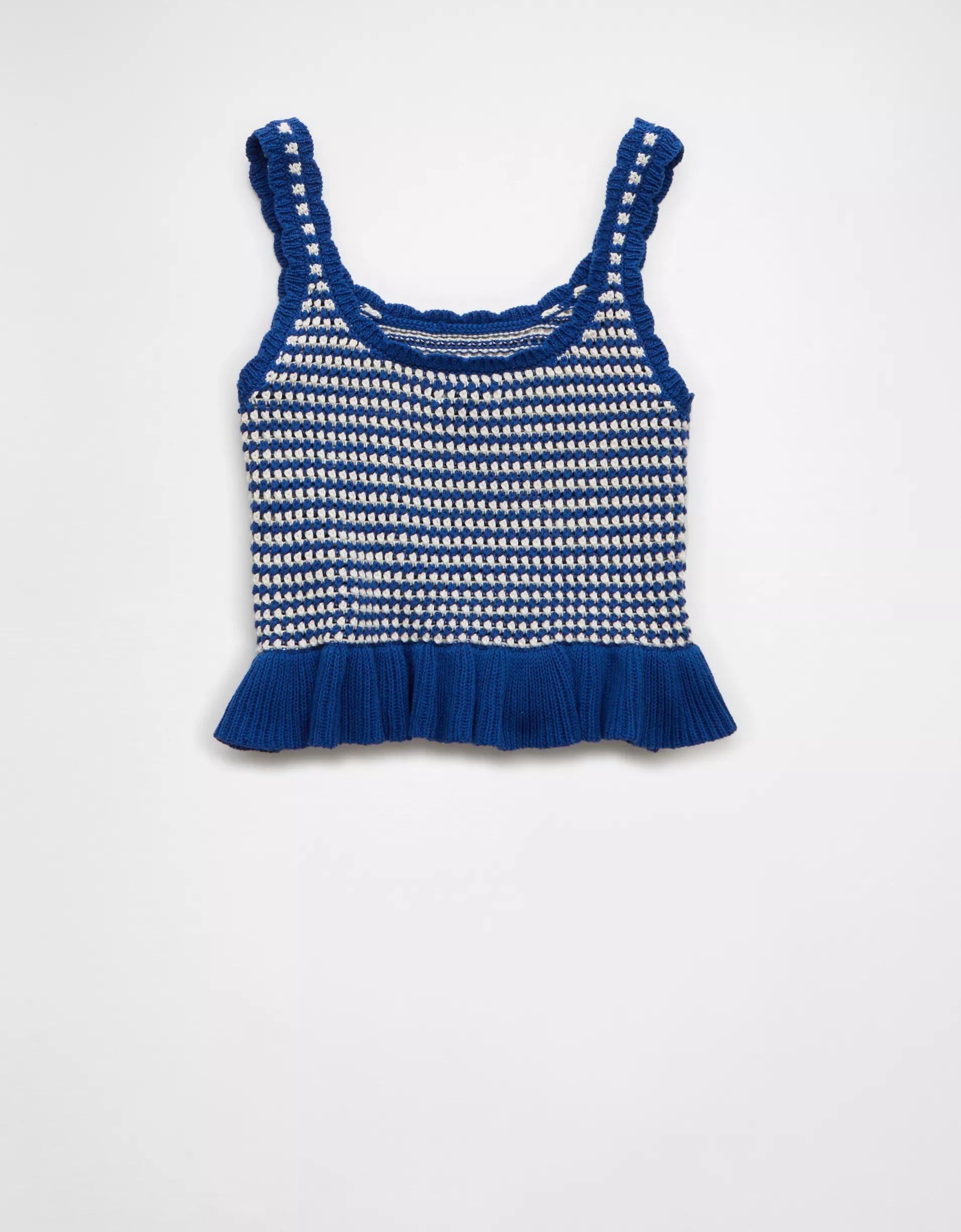 AE Crochet Peplum Tank Top Product Image