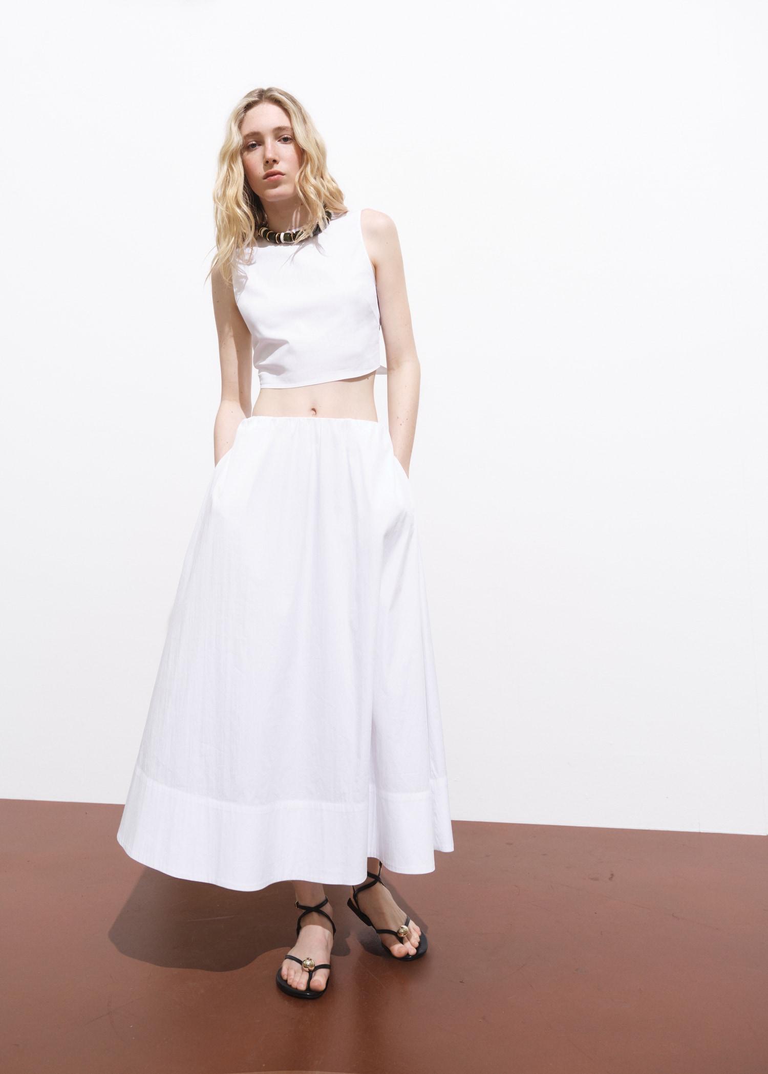 Flared cotton skirt - Women | MANGO USA Product Image