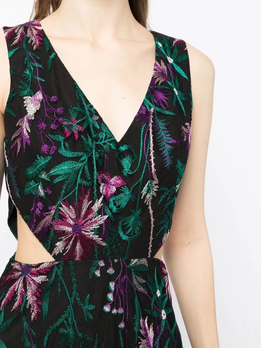 cut-out floral-embroidery gown Product Image