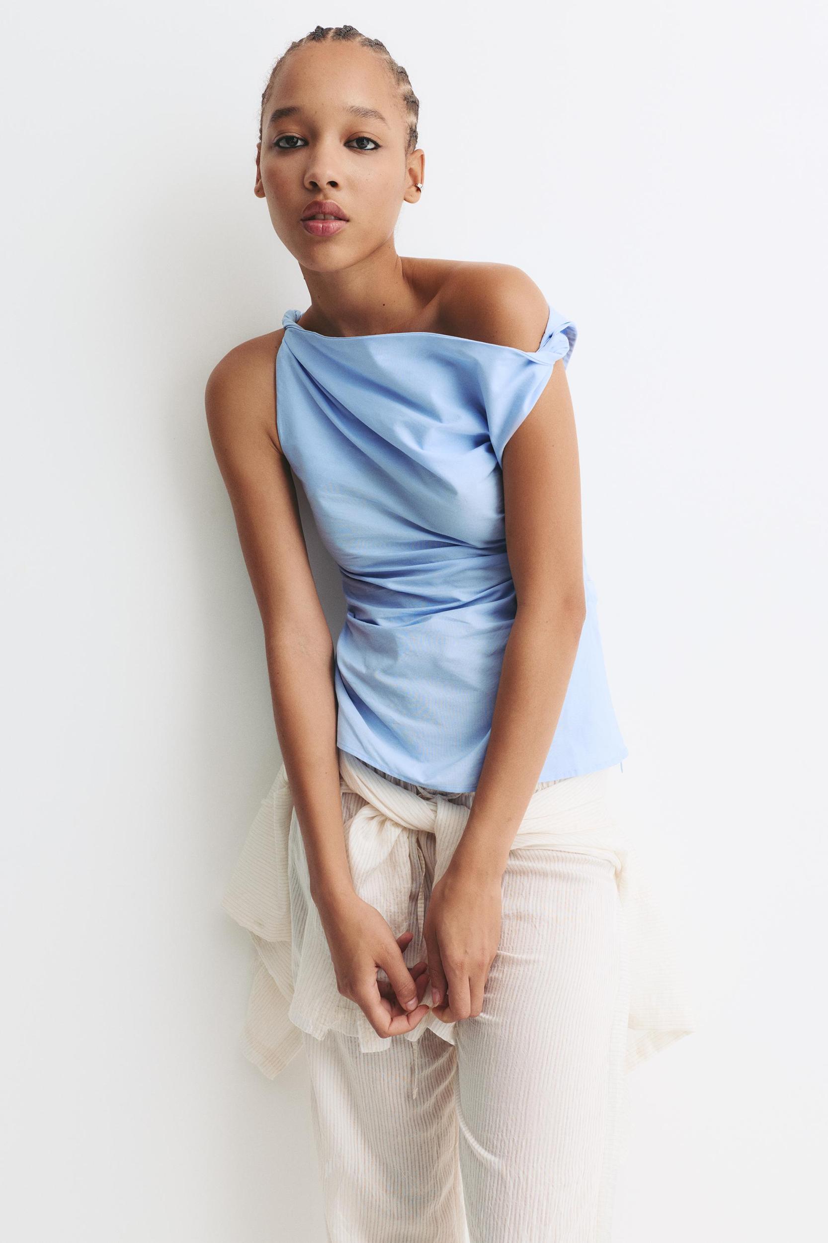 Draped poplin top Product Image