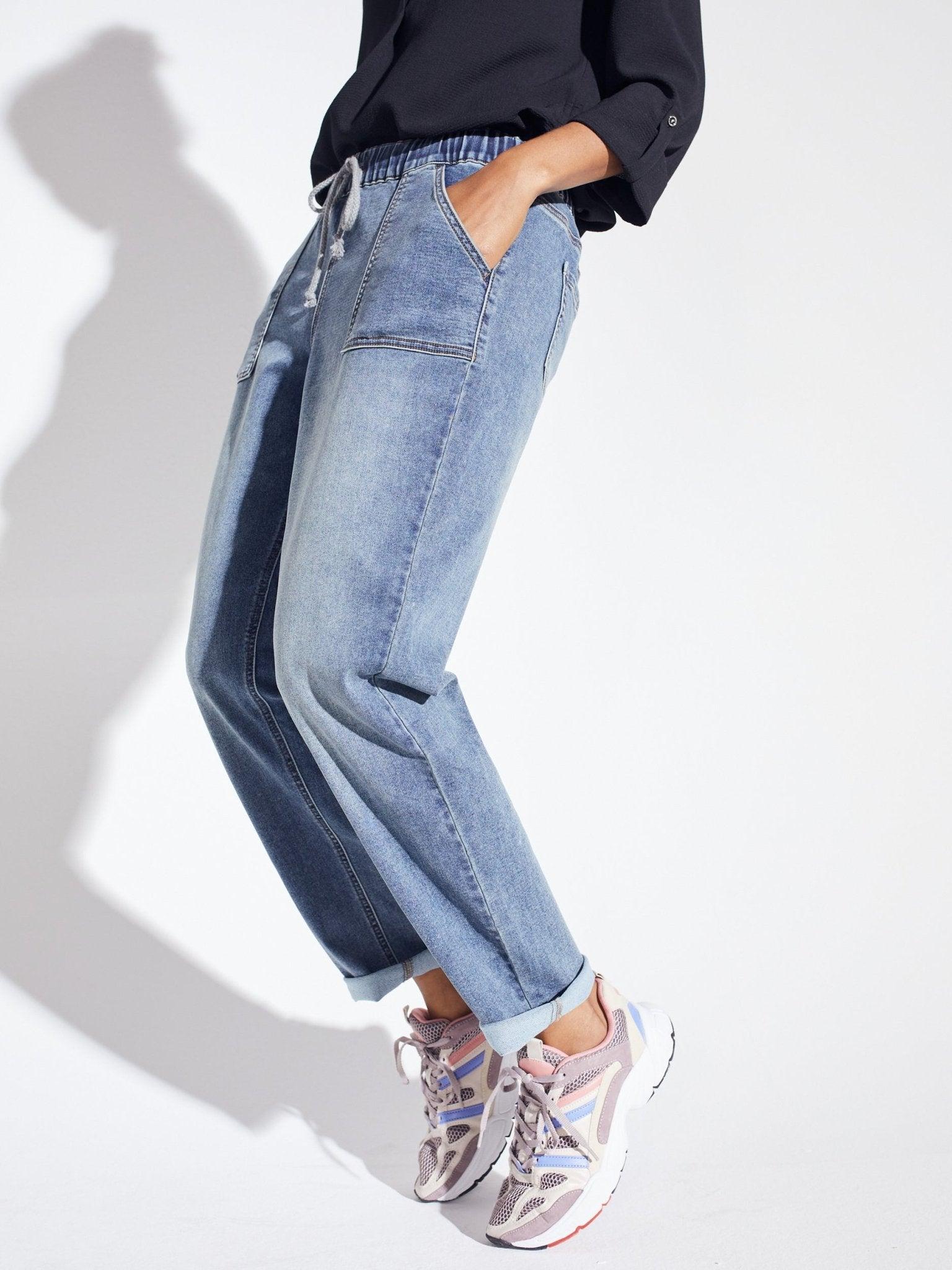 Westport Knit Denim Weekender Sweatpant with Pockets and Drawstring Waist Product Image