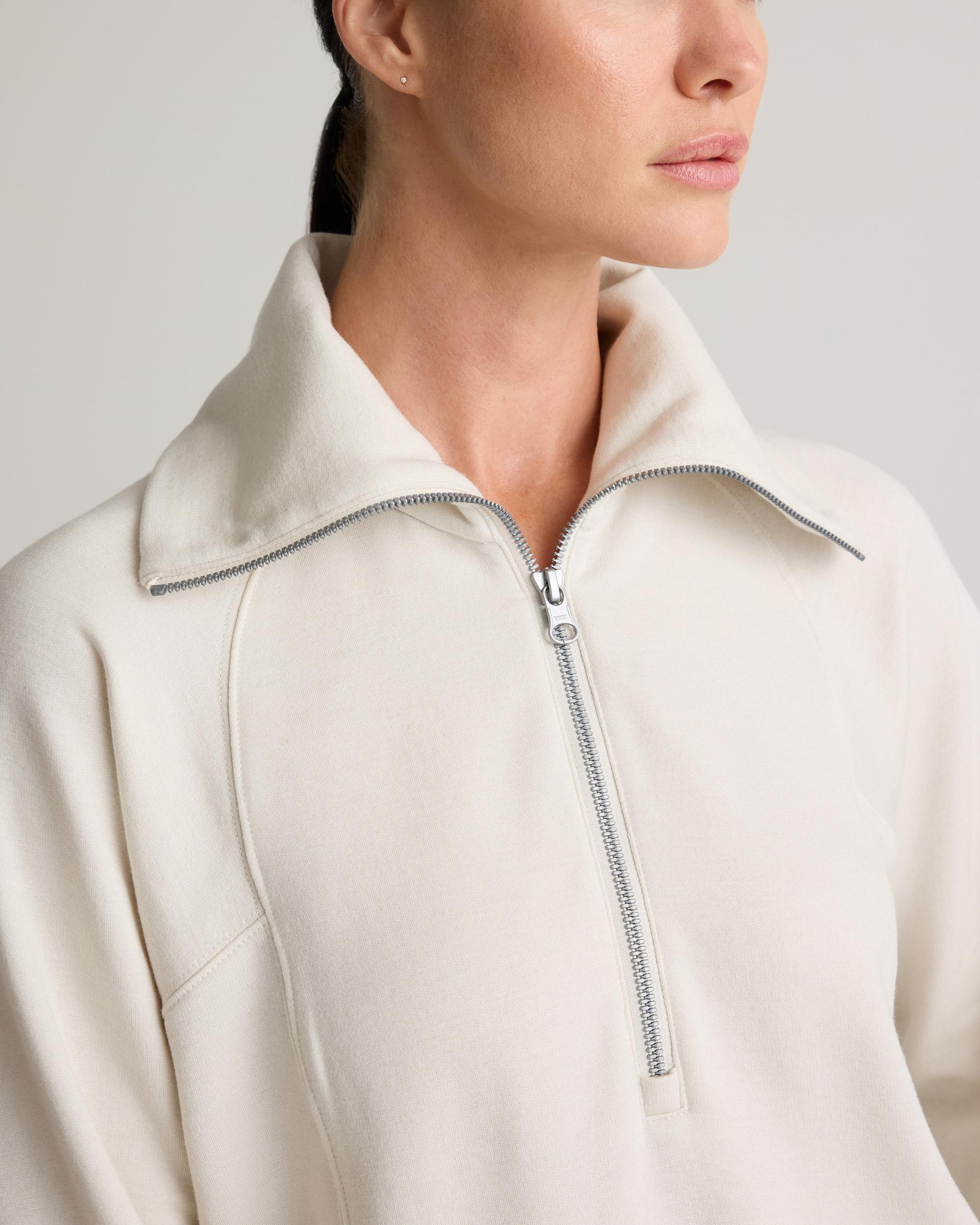 Quince | Women's SuperSoft Fleece Half Zip Lenzing Modal Product Image