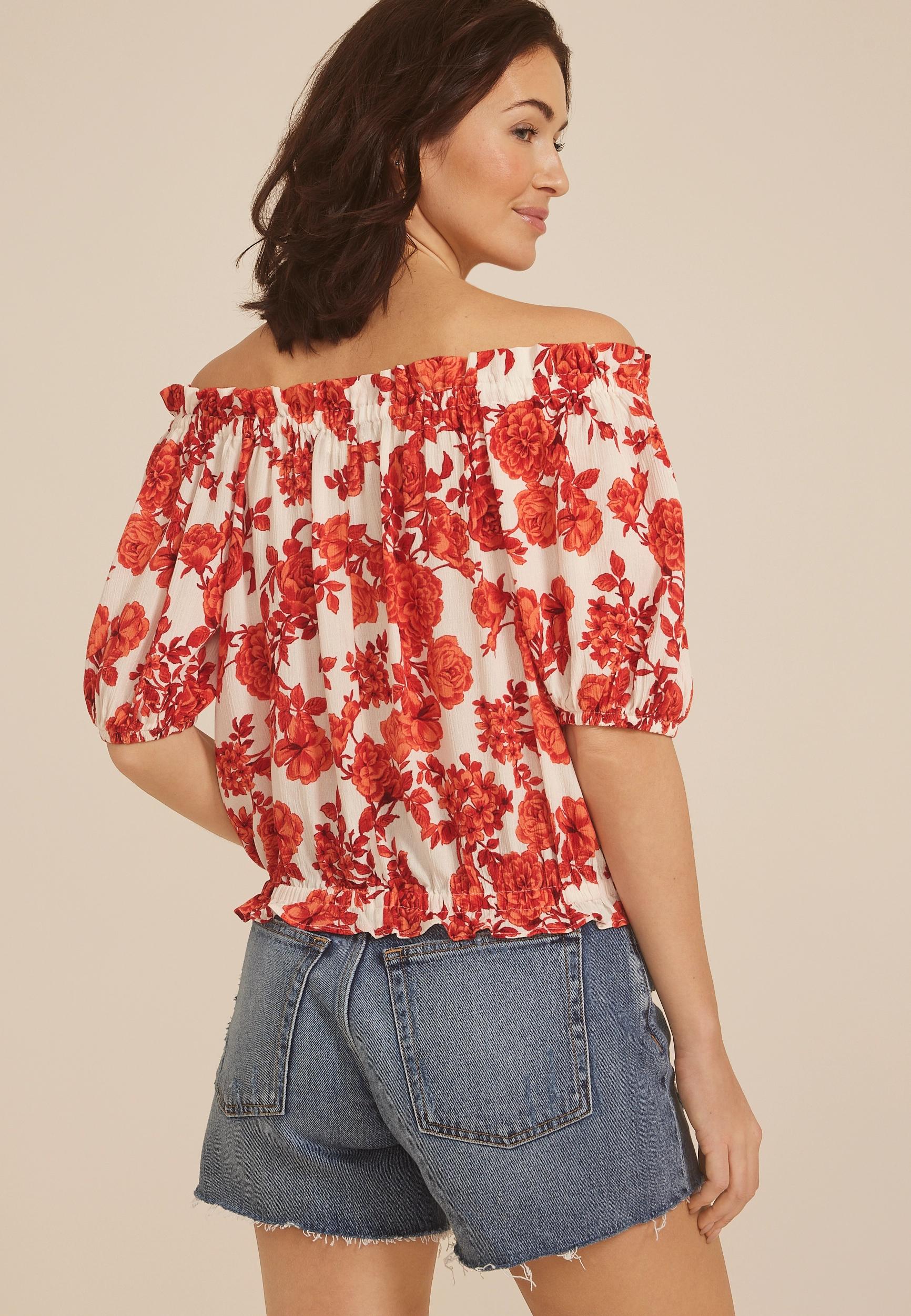 Printed Off The Shoulder Top Product Image