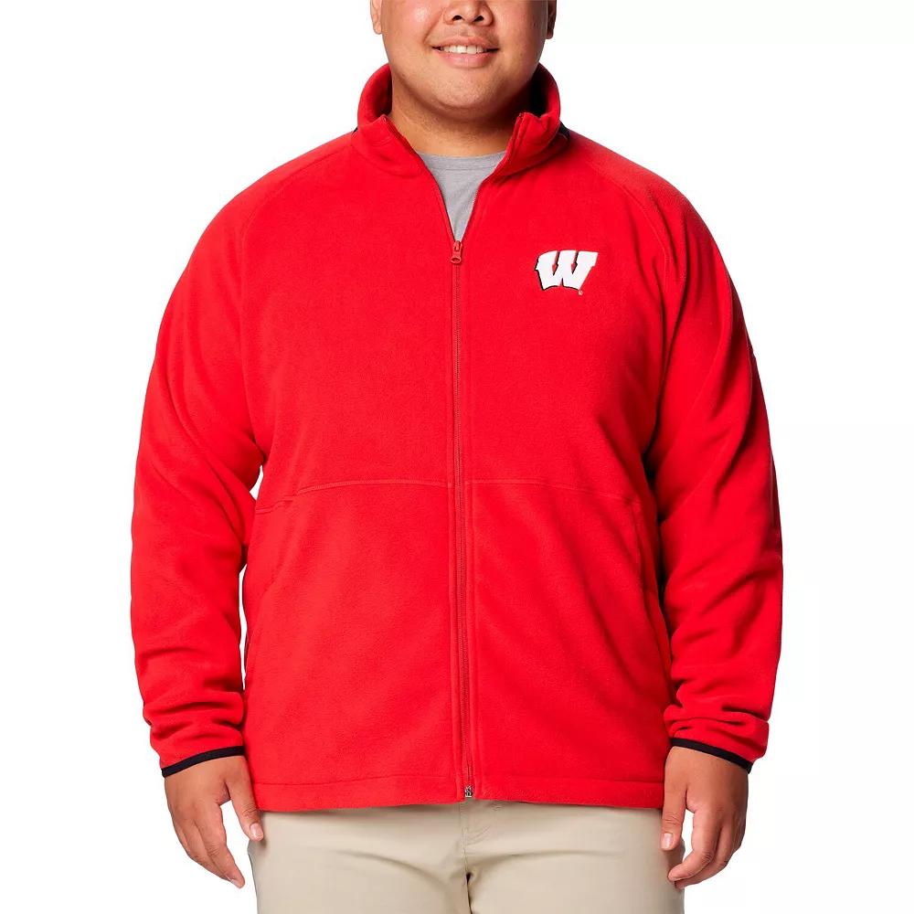 Men's Columbia  Red Wisconsin Badgers Big & Tall Flanker�� IV Fleece Raglan Full-Zip Jacket, Size: 4XB Product Image