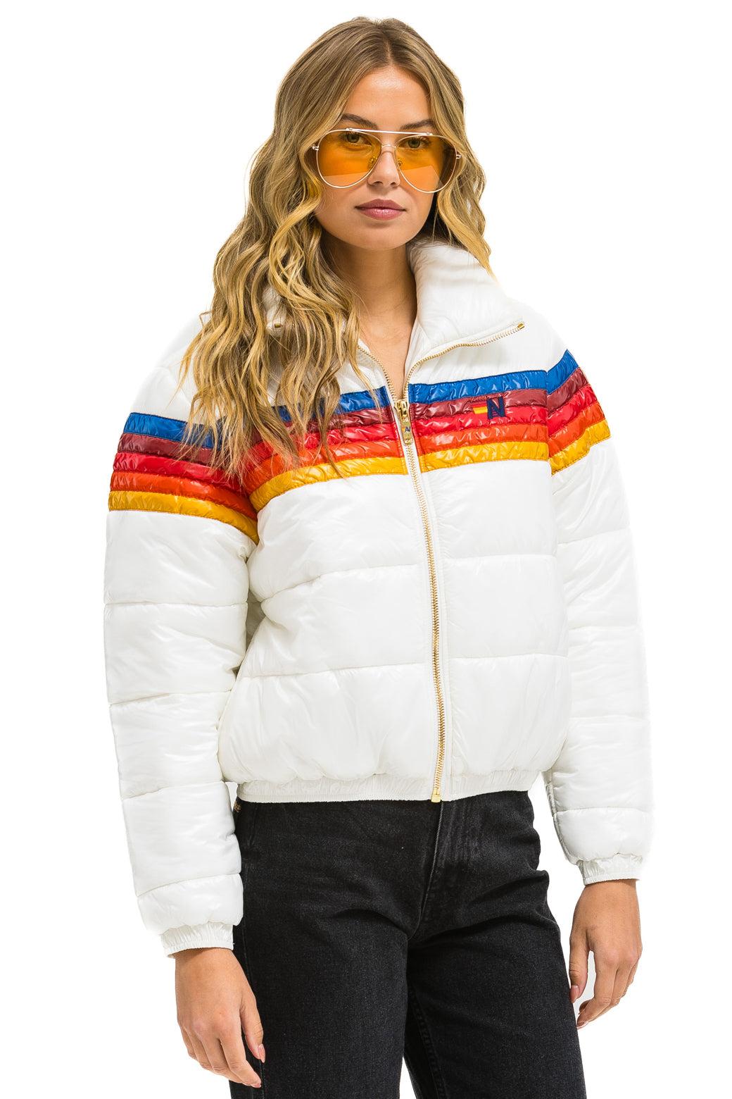 5 STRIPE APRES JACKET - GLOSSY WHITE Female Product Image
