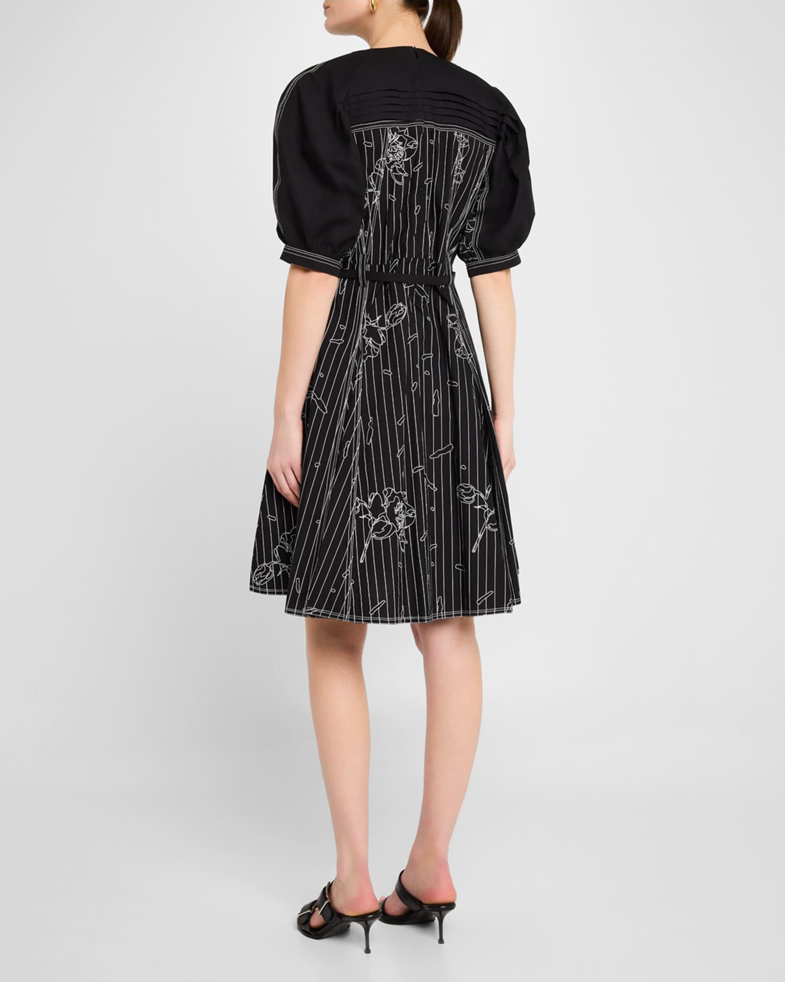 Vienna Embroidered Puff-Sleeve Dress Product Image