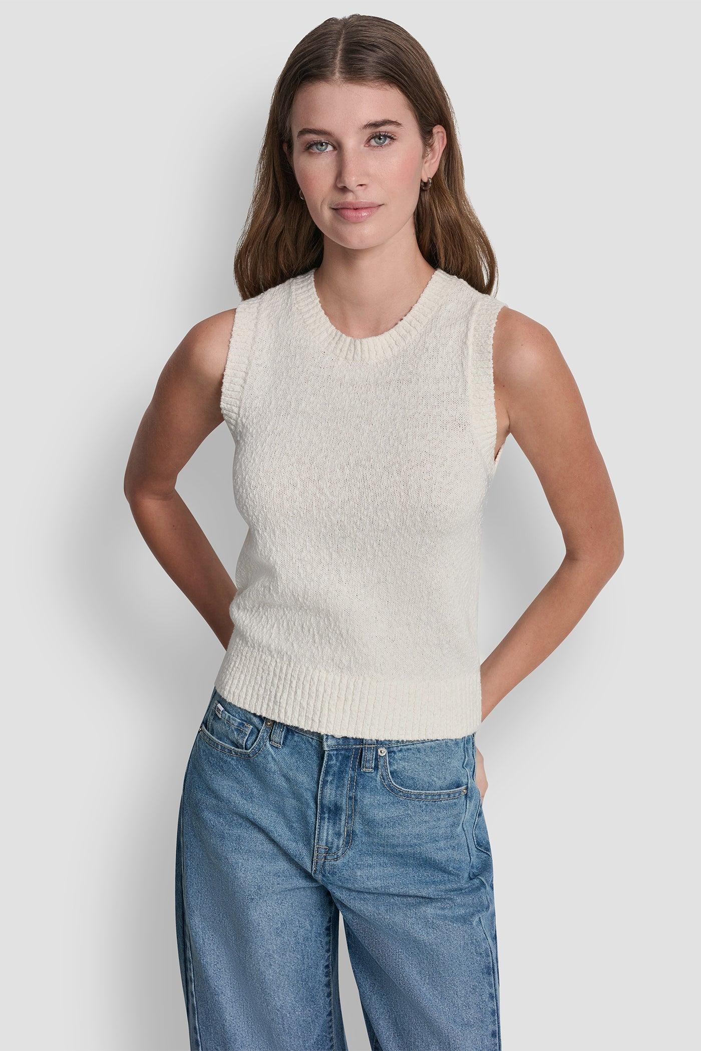 CREW NECK SLEEVELESS SWEATER Product Image