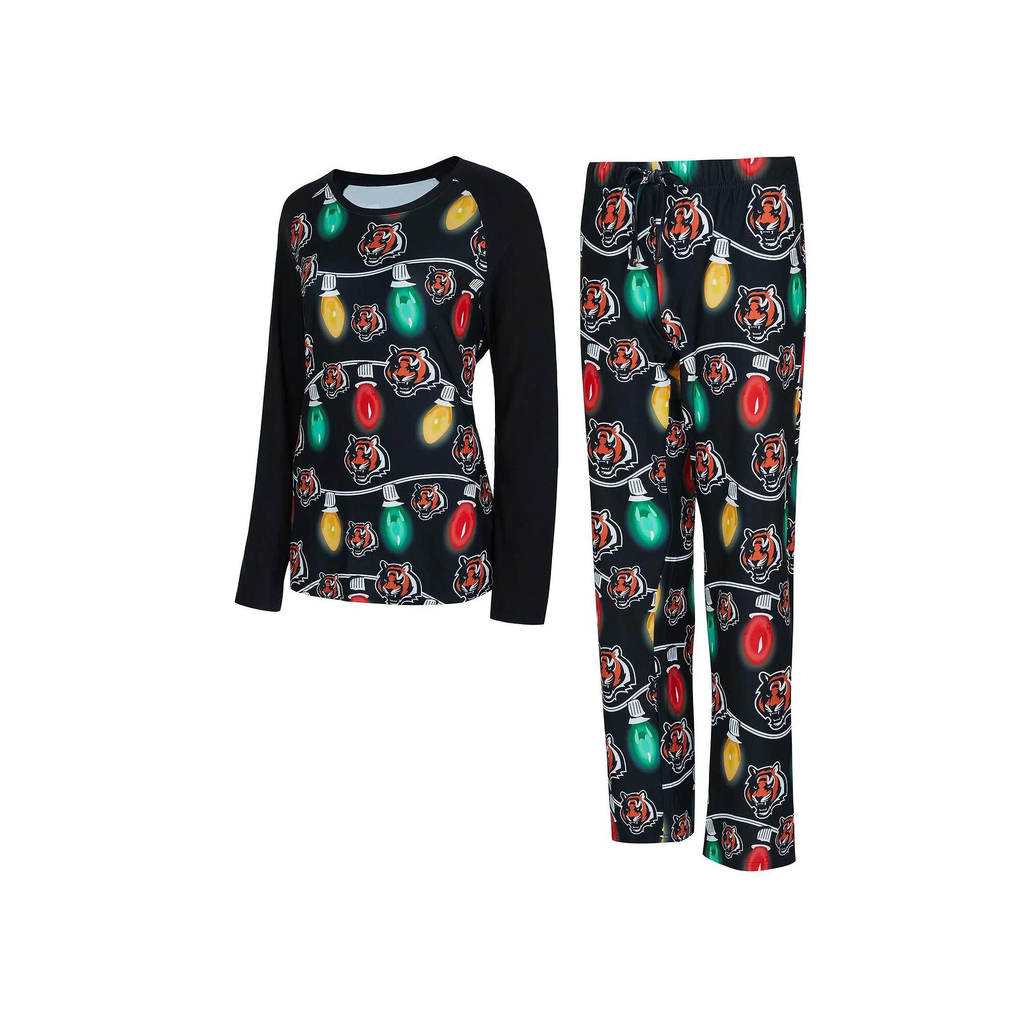 Women's Concepts Sport Cincinnati Bengals Garland Knit Raglan Long Sleeve T-Shirt & Pants Set,  Product Image