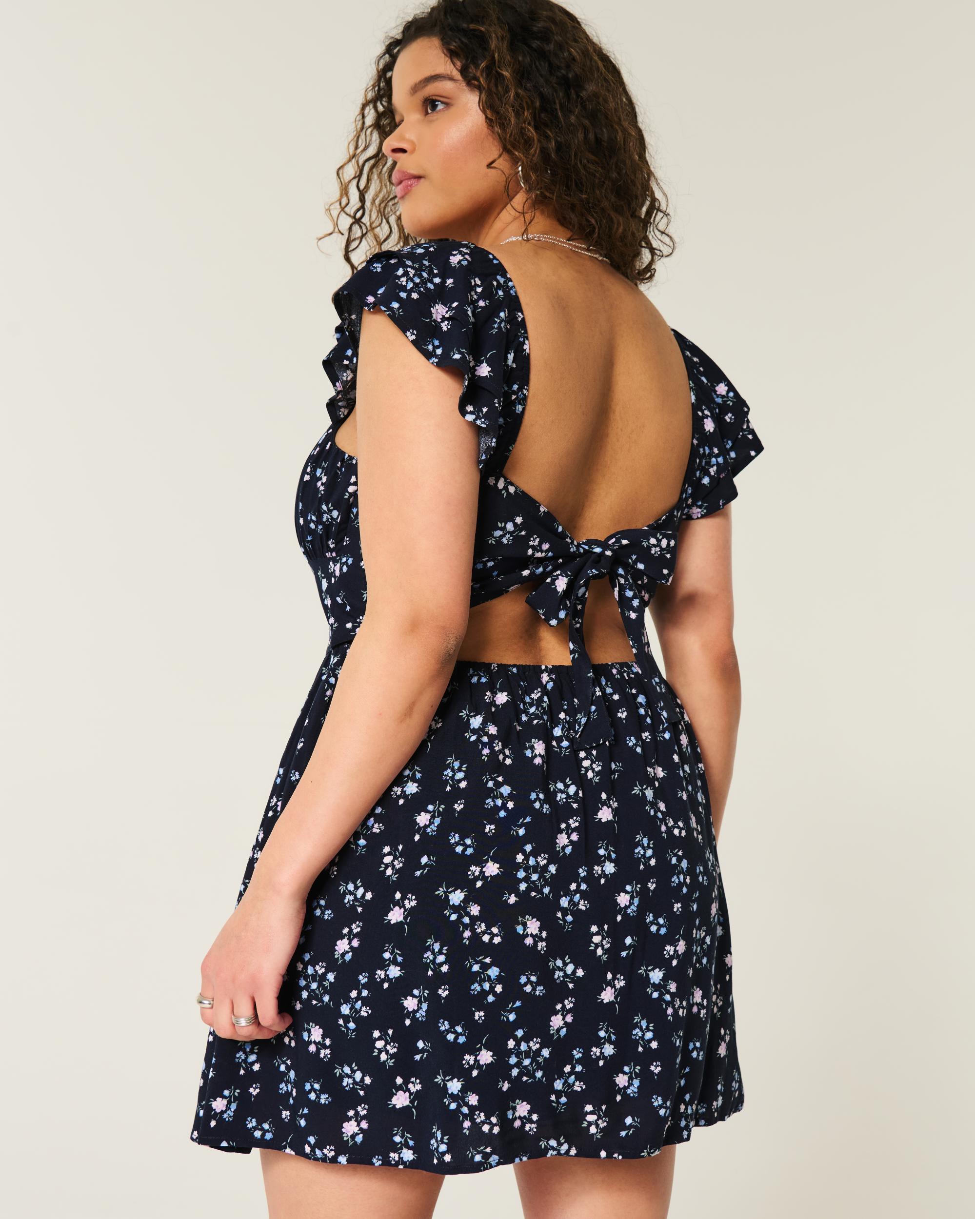 Flutter Sleeve V-Waist Mini Dress Product Image