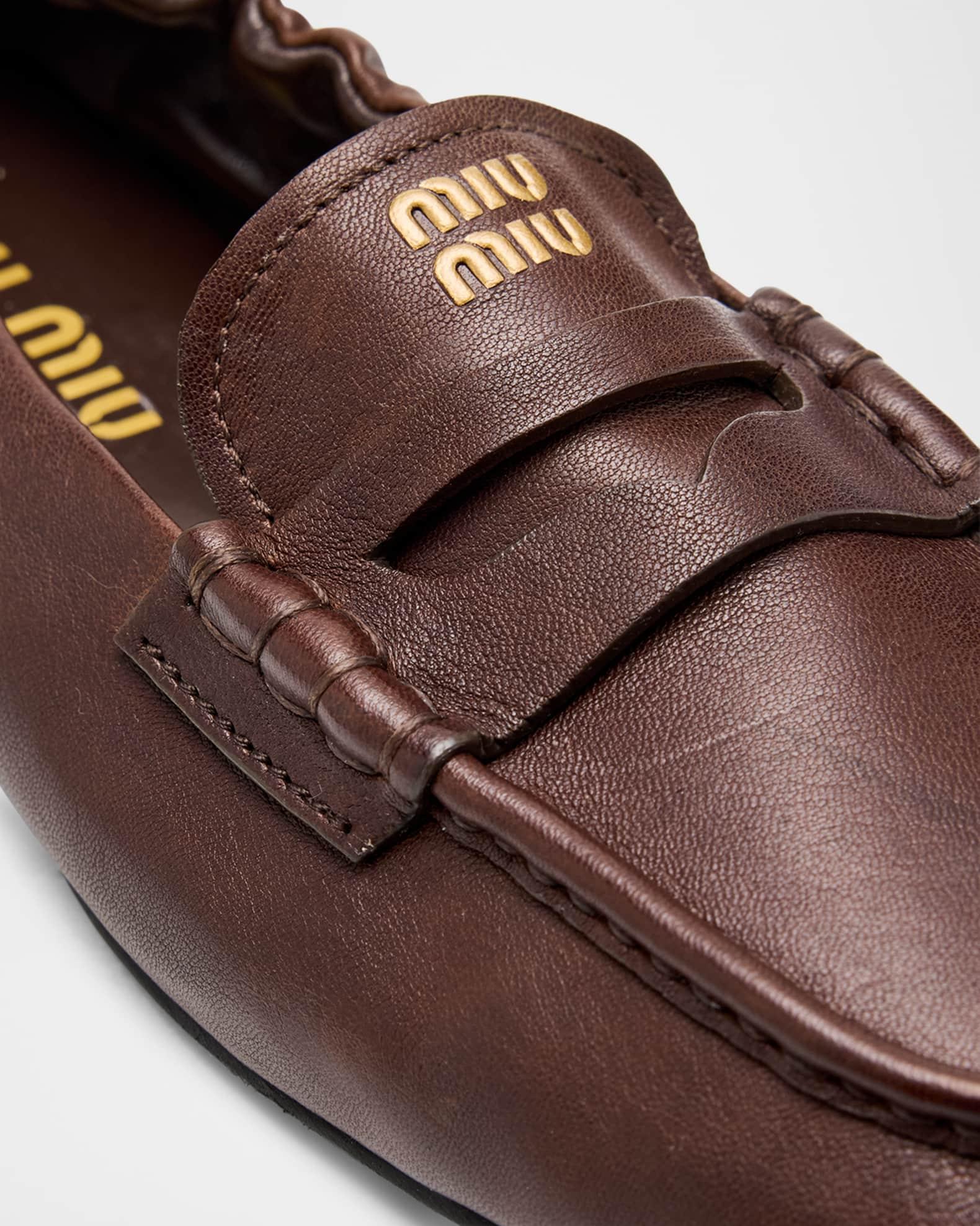 Aviator Leather Penny Loafers Product Image