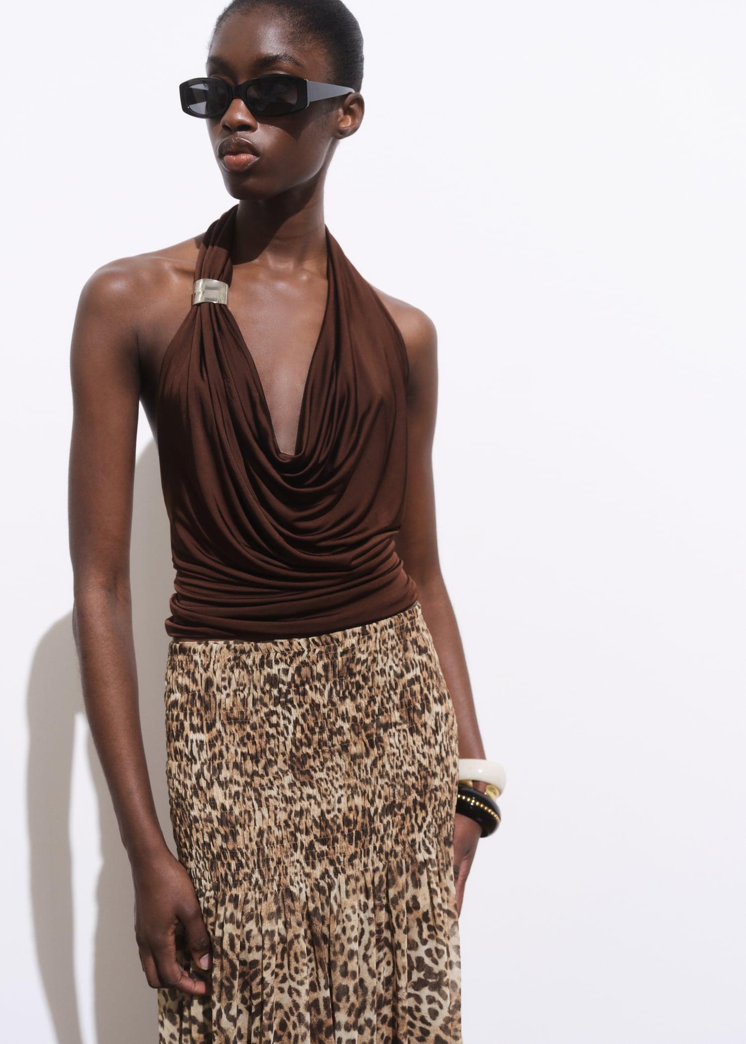 Leopard-print maxi-skirt - Women | MANGO USA Product Image