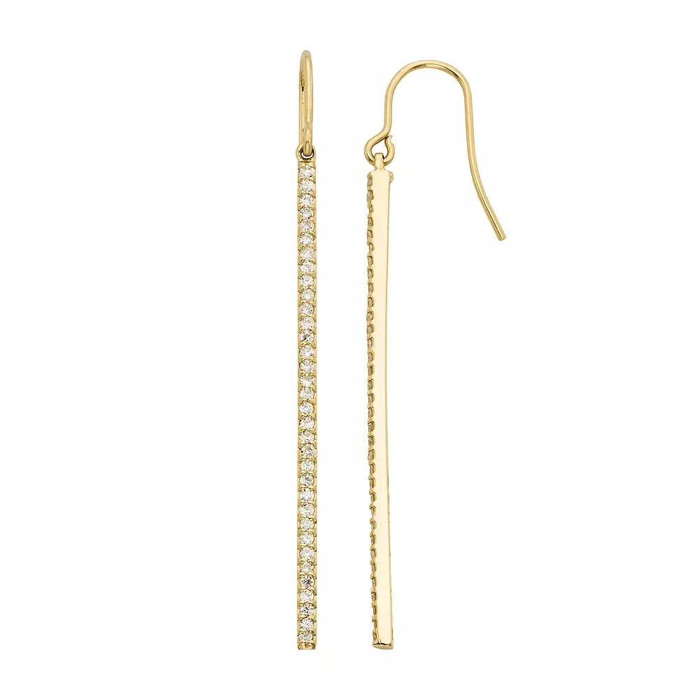 1 Carat T.W. Diamond 14k Gold Stick Drop Earrings, Women's, Yellow Product Image