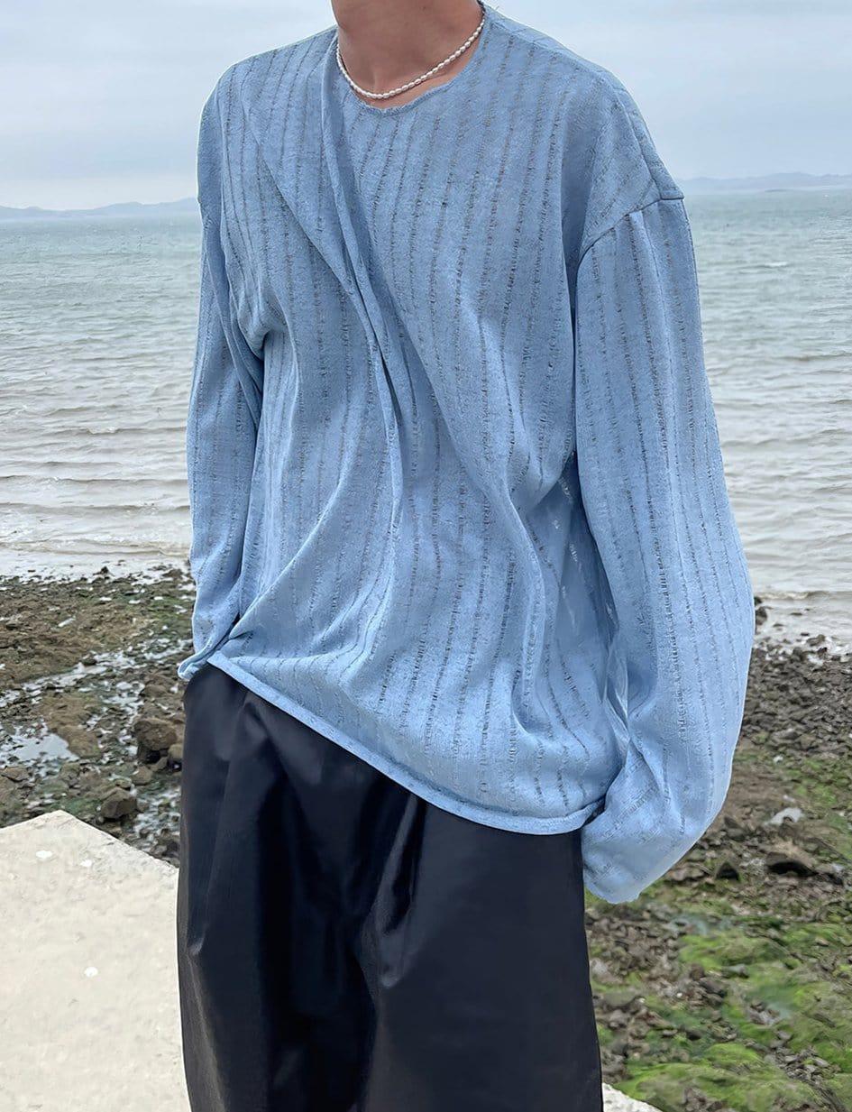 RT No. 11354 BLUE KNIT PULLOVER LONG SLEEVE Product Image