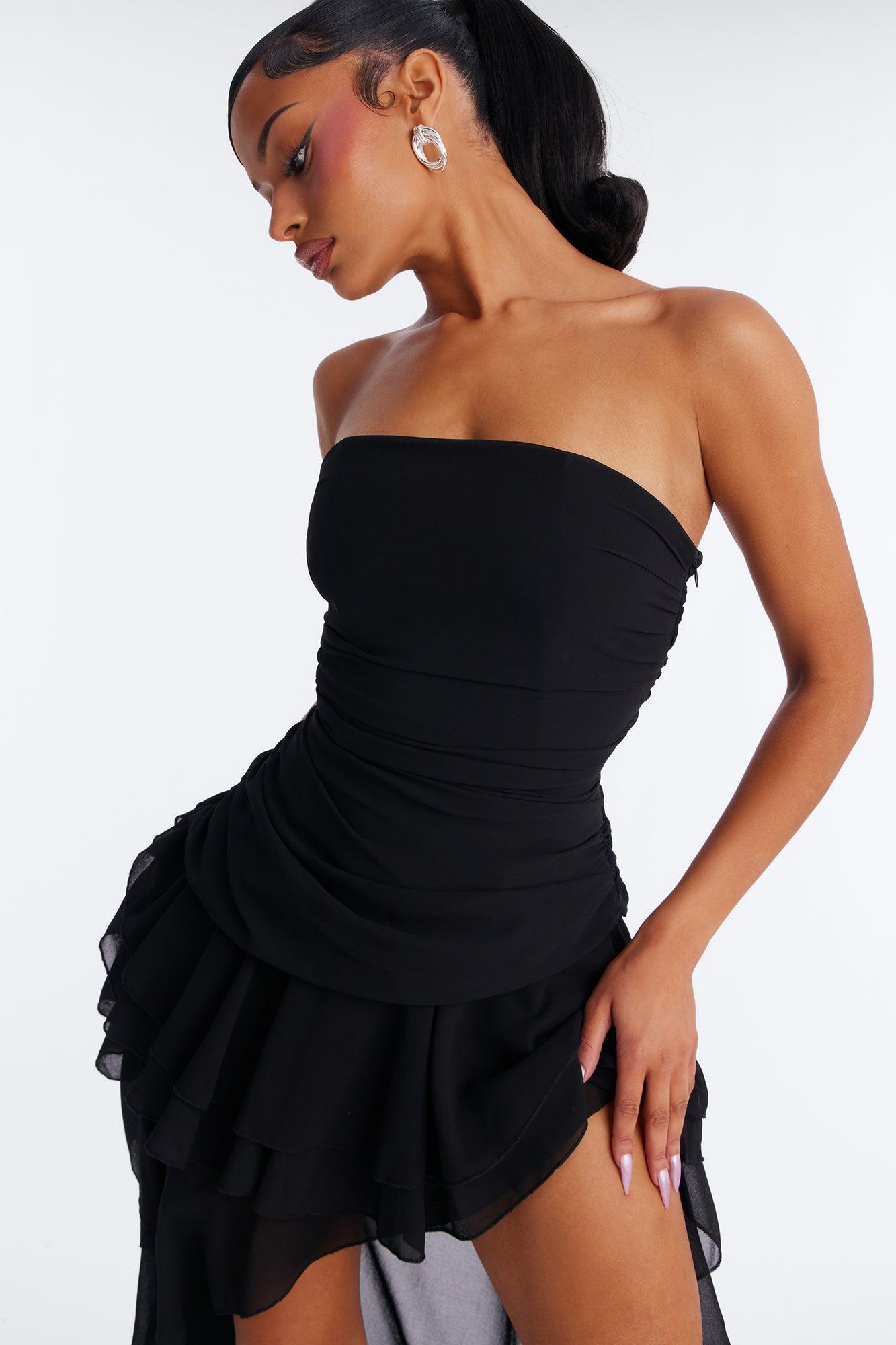 Big Flirt High Low Ruffle Dress - Black Female Product Image