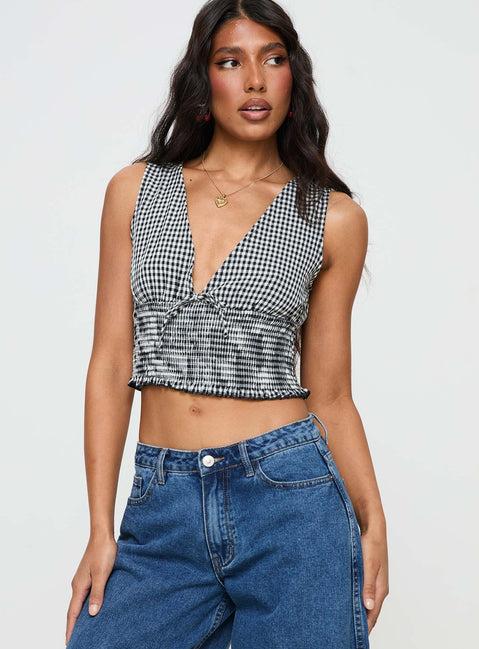 Mixing It Up Top Black / White Product Image