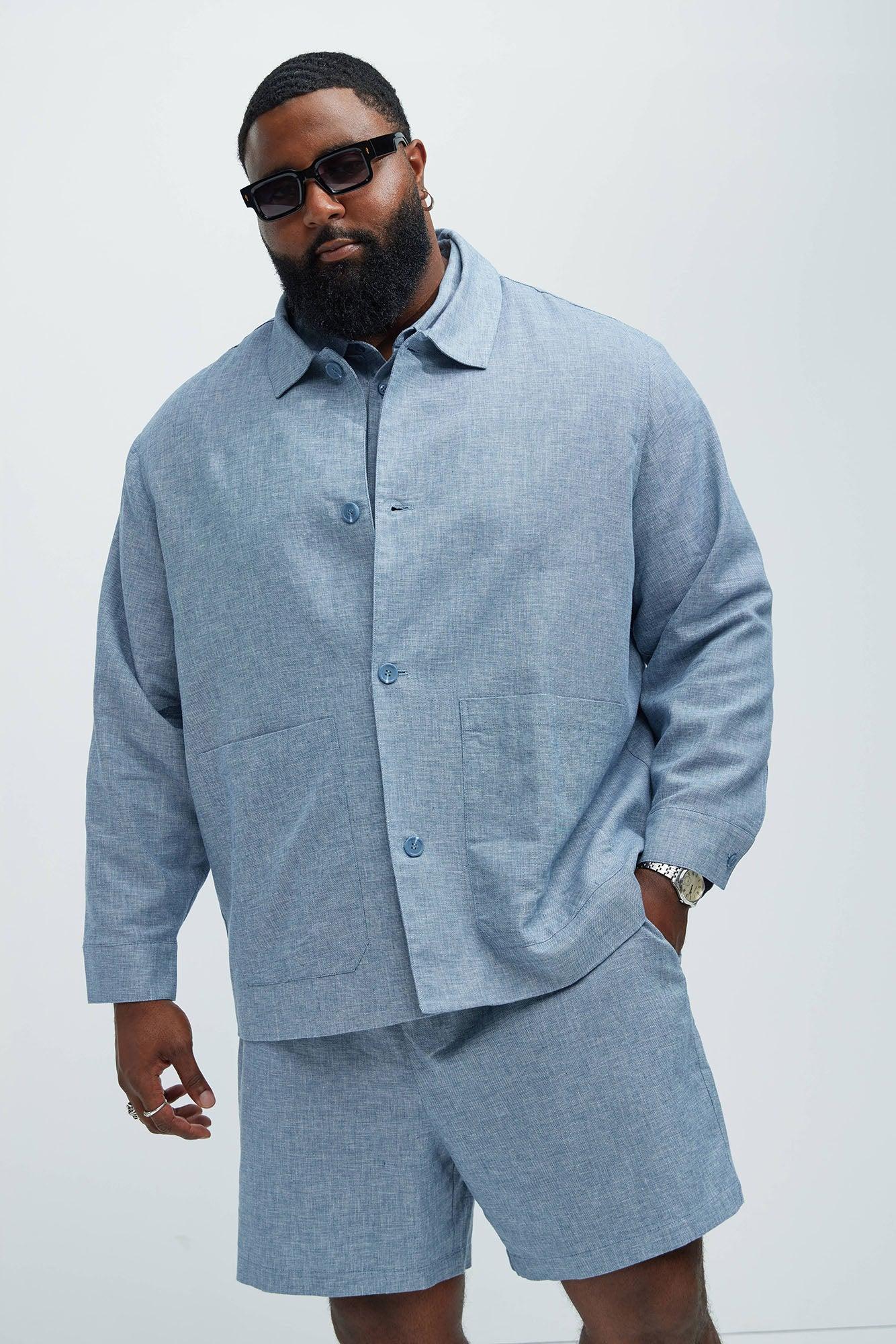 Bahamas Linen Chore Jacket - Blue Product Image
