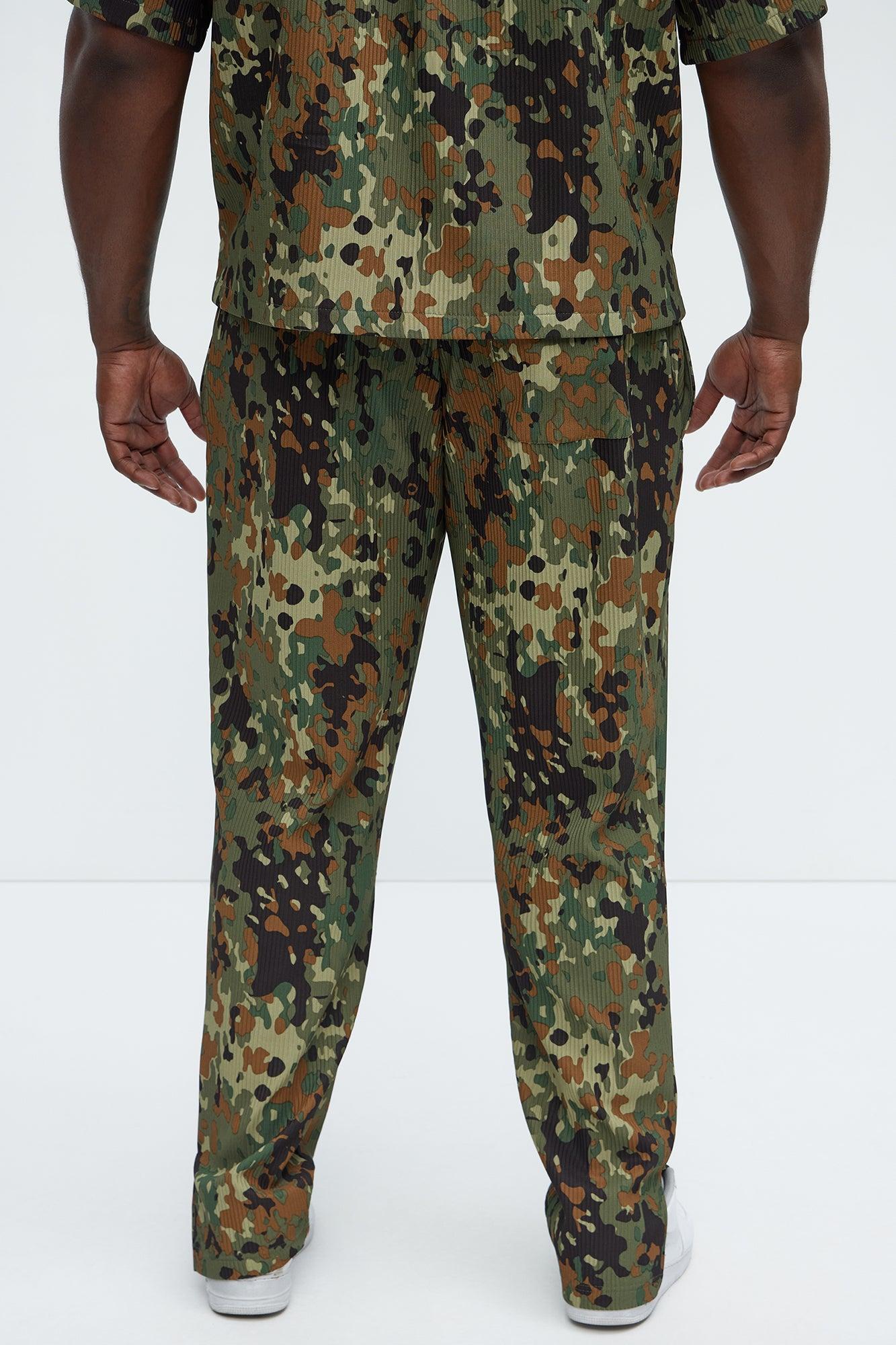 Show Up Slim Slit Pants - Camouflage Product Image