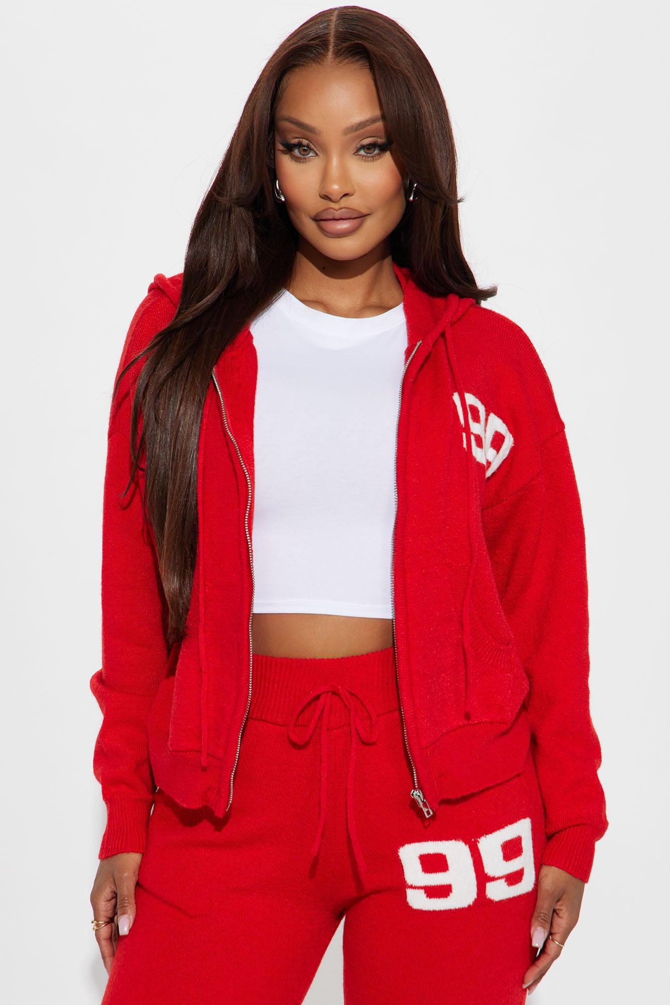99 Problems Sweater Pant Set - Red Product Image