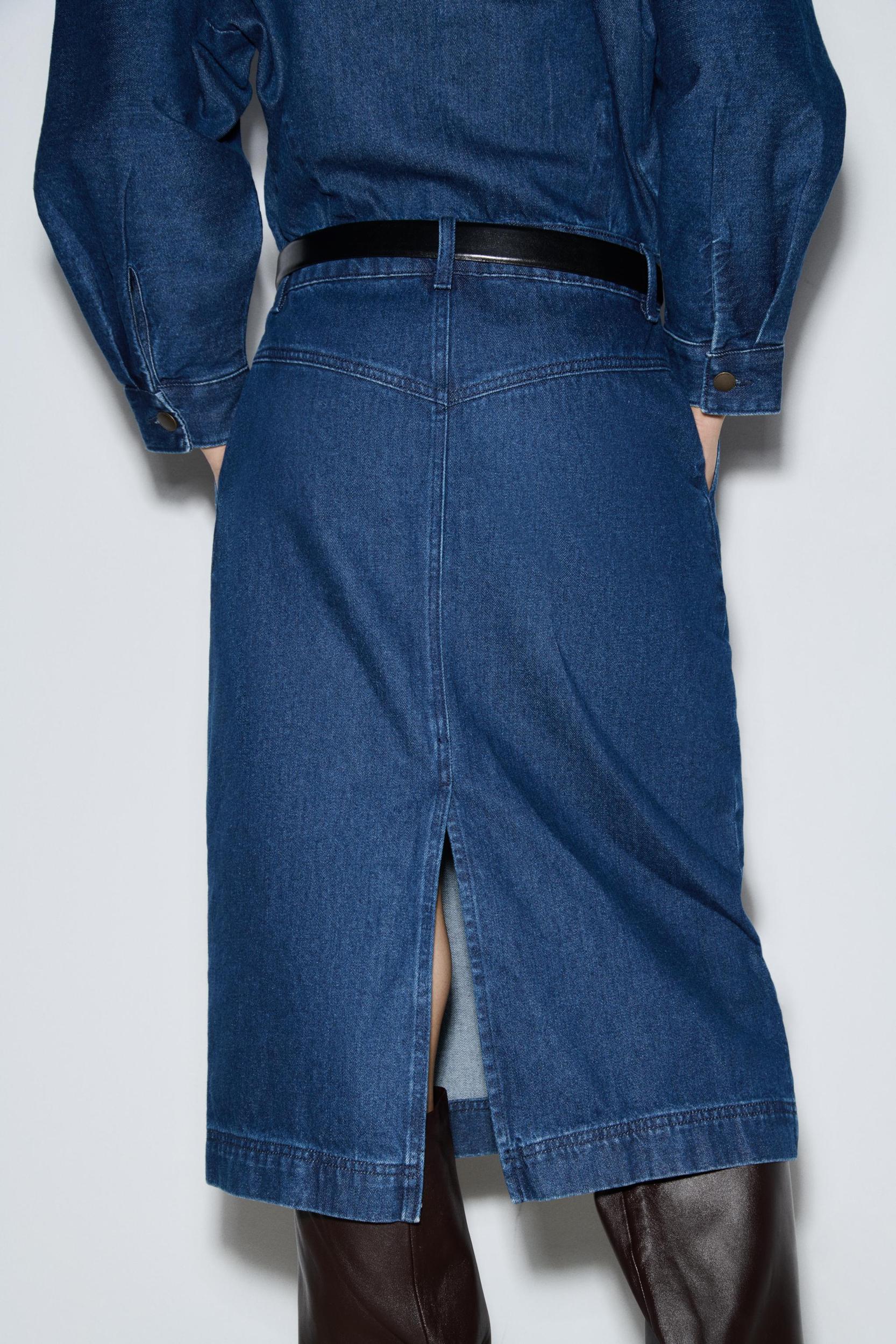 DENIM MIDI DRESS ZW COLLECTION Product Image