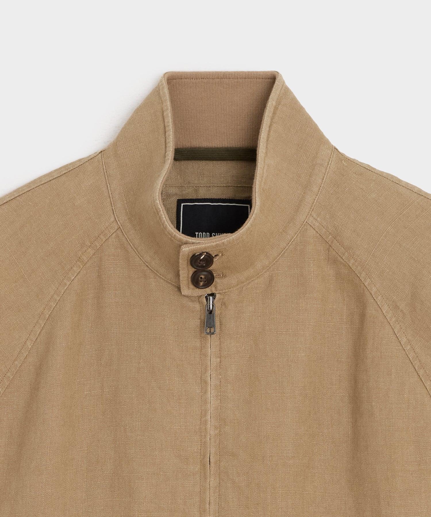 Cropped Linen Harrington Jacket Product Image